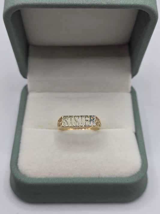 9ct gold sister ring
