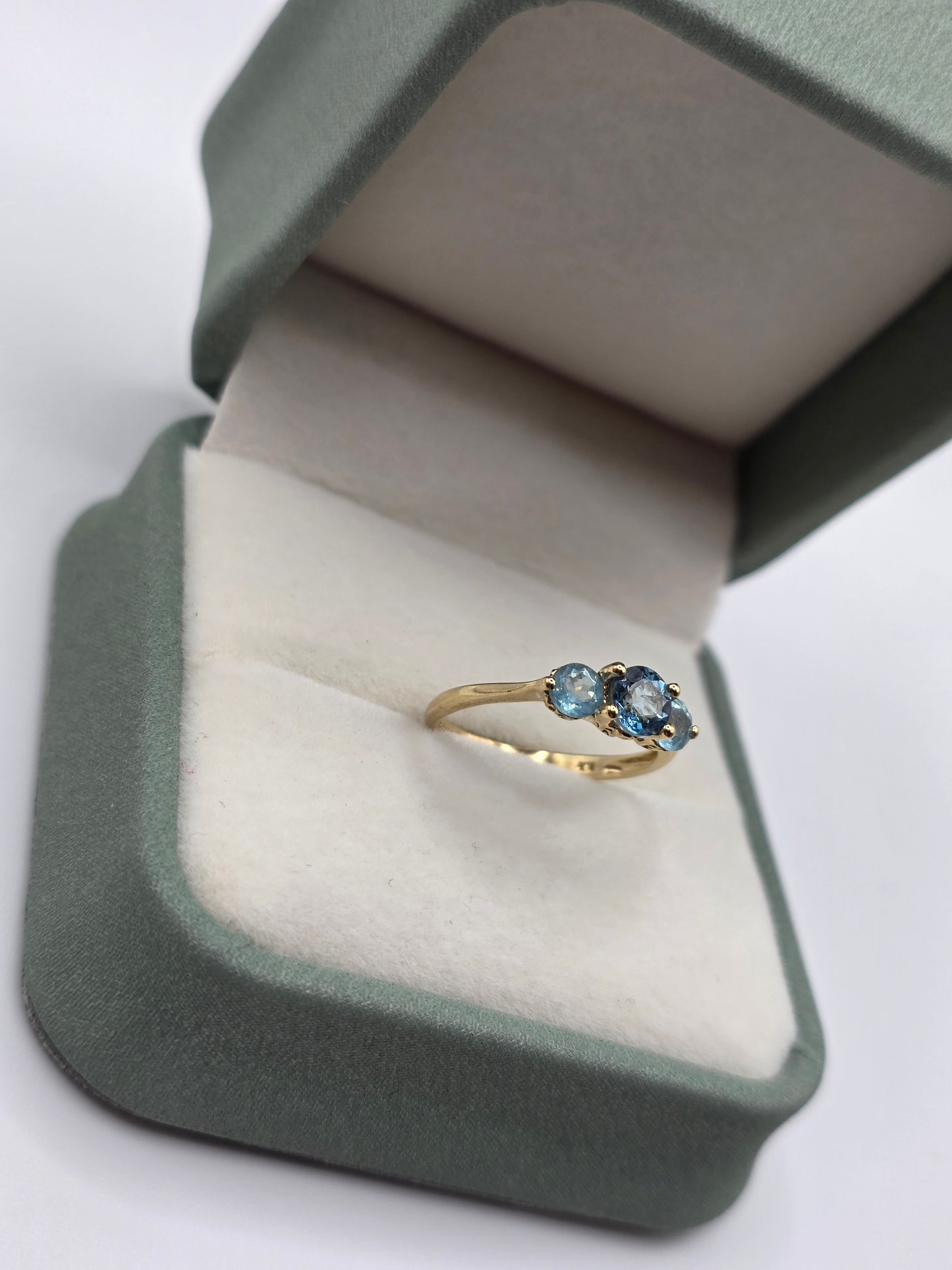 9ct gold topaz and blue cz ring