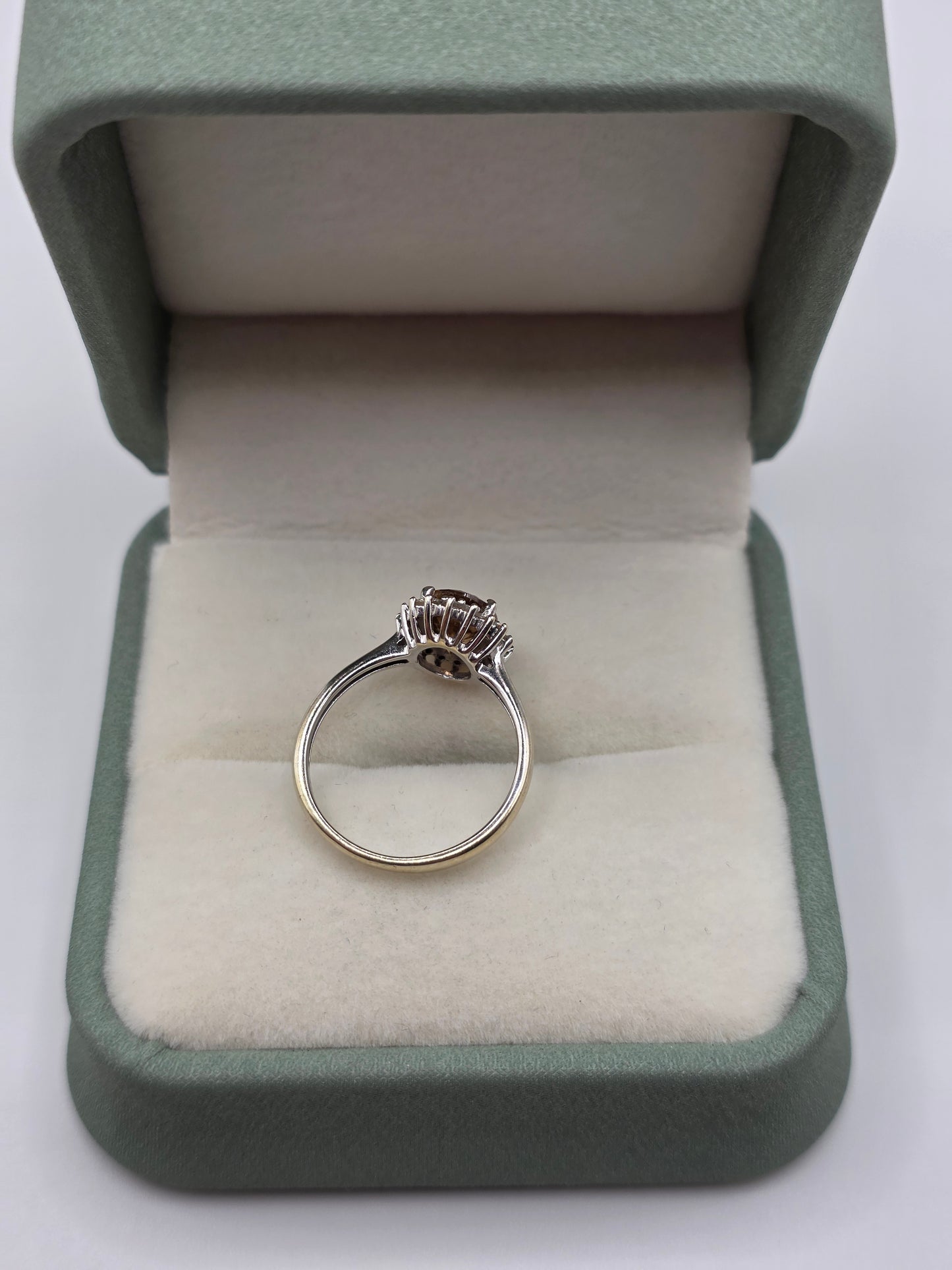 9ct white gold imperial topaz and zircon ring