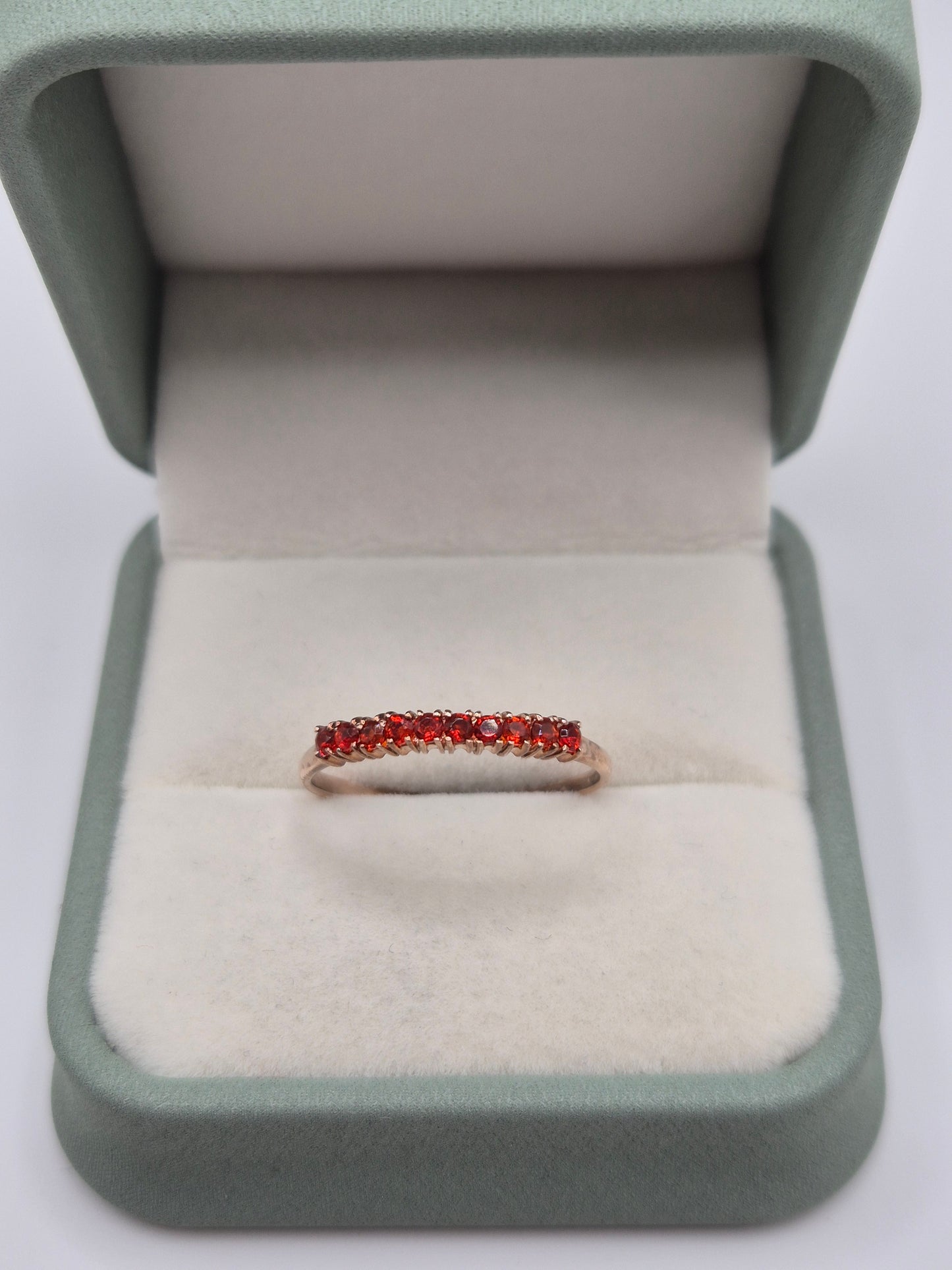 9ct rose gold orange sapphire ring