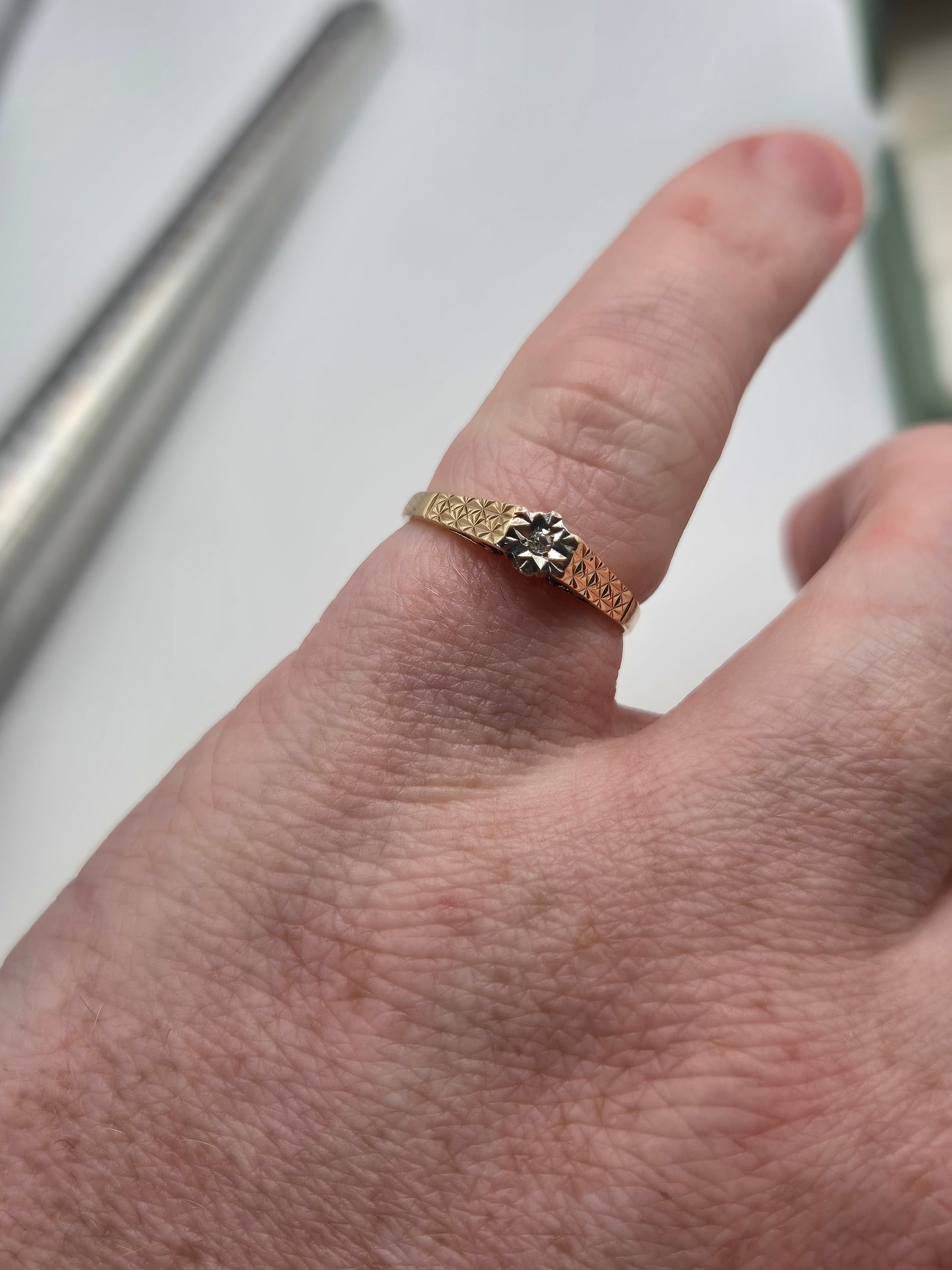 9ct rose gold diamond ring