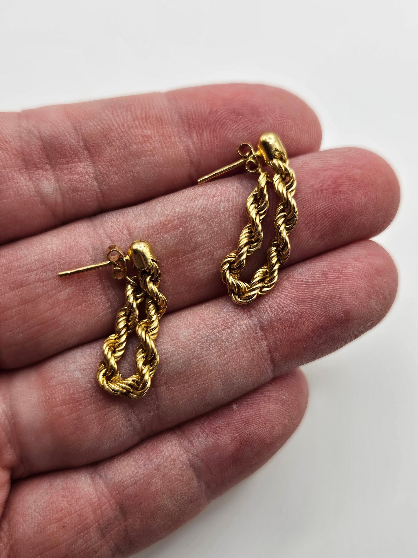 9ct gold rope earrings