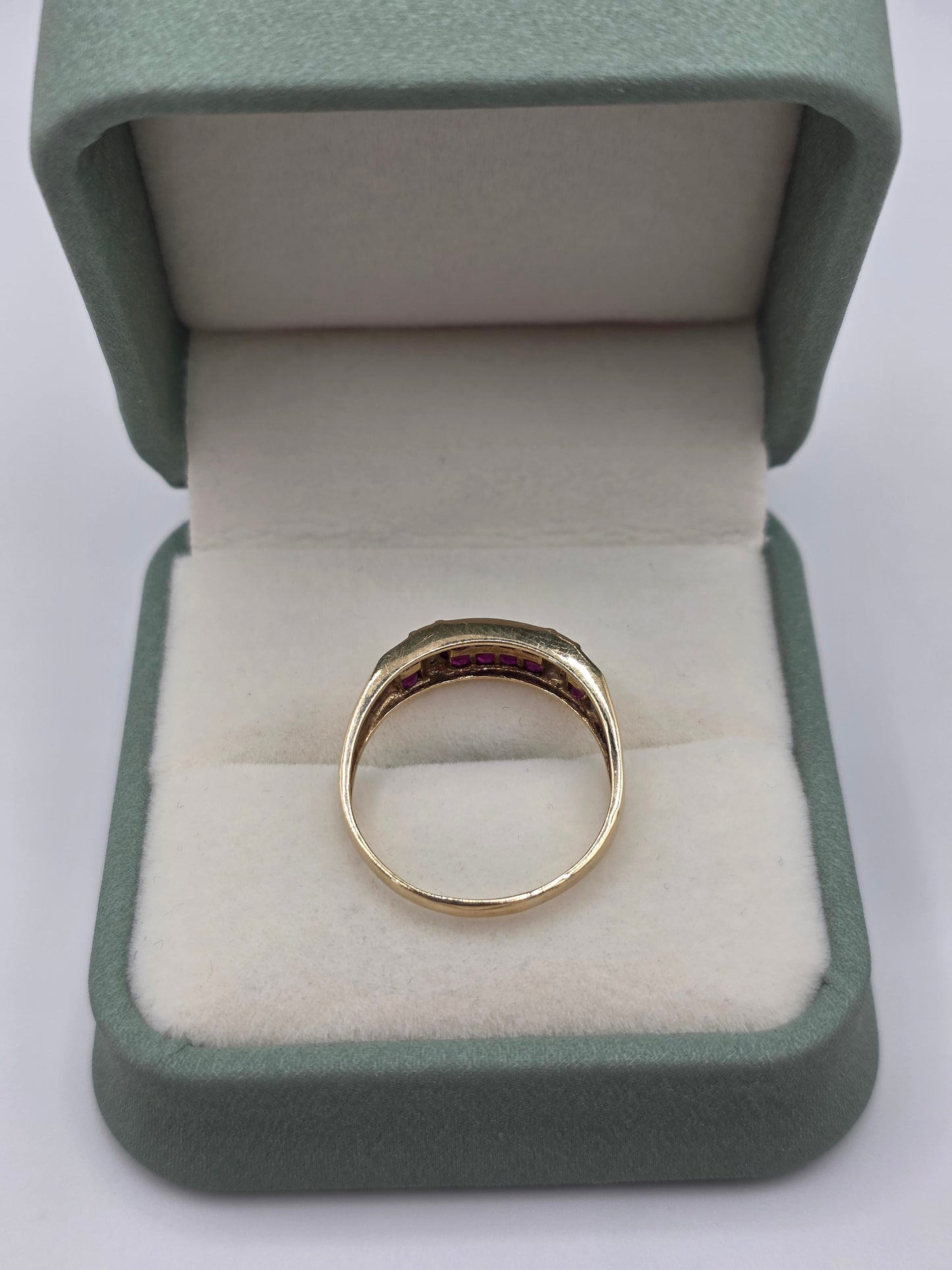 9ct gold ruby and diamond ring
