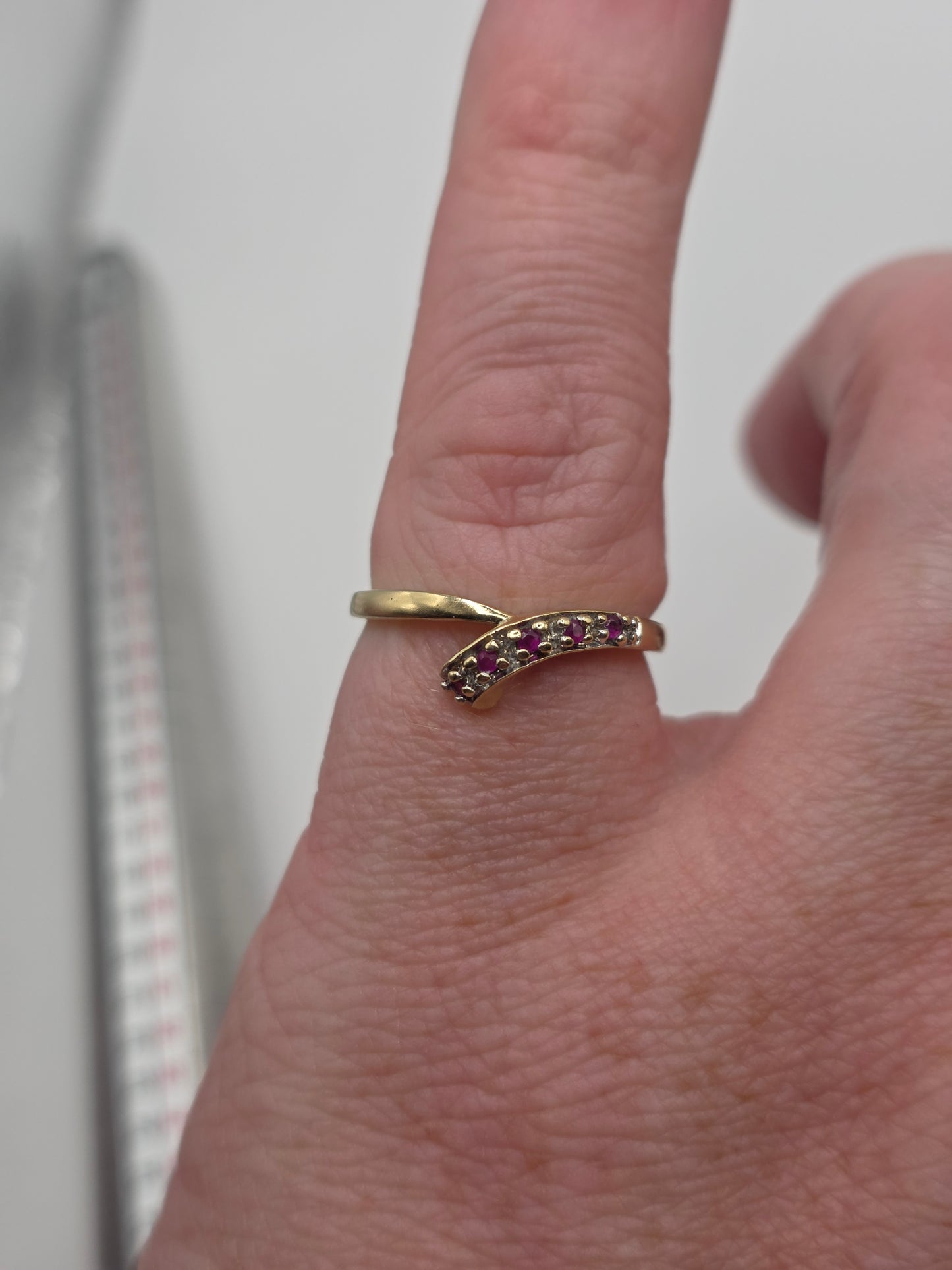 9ct gold ruby and diamond ring