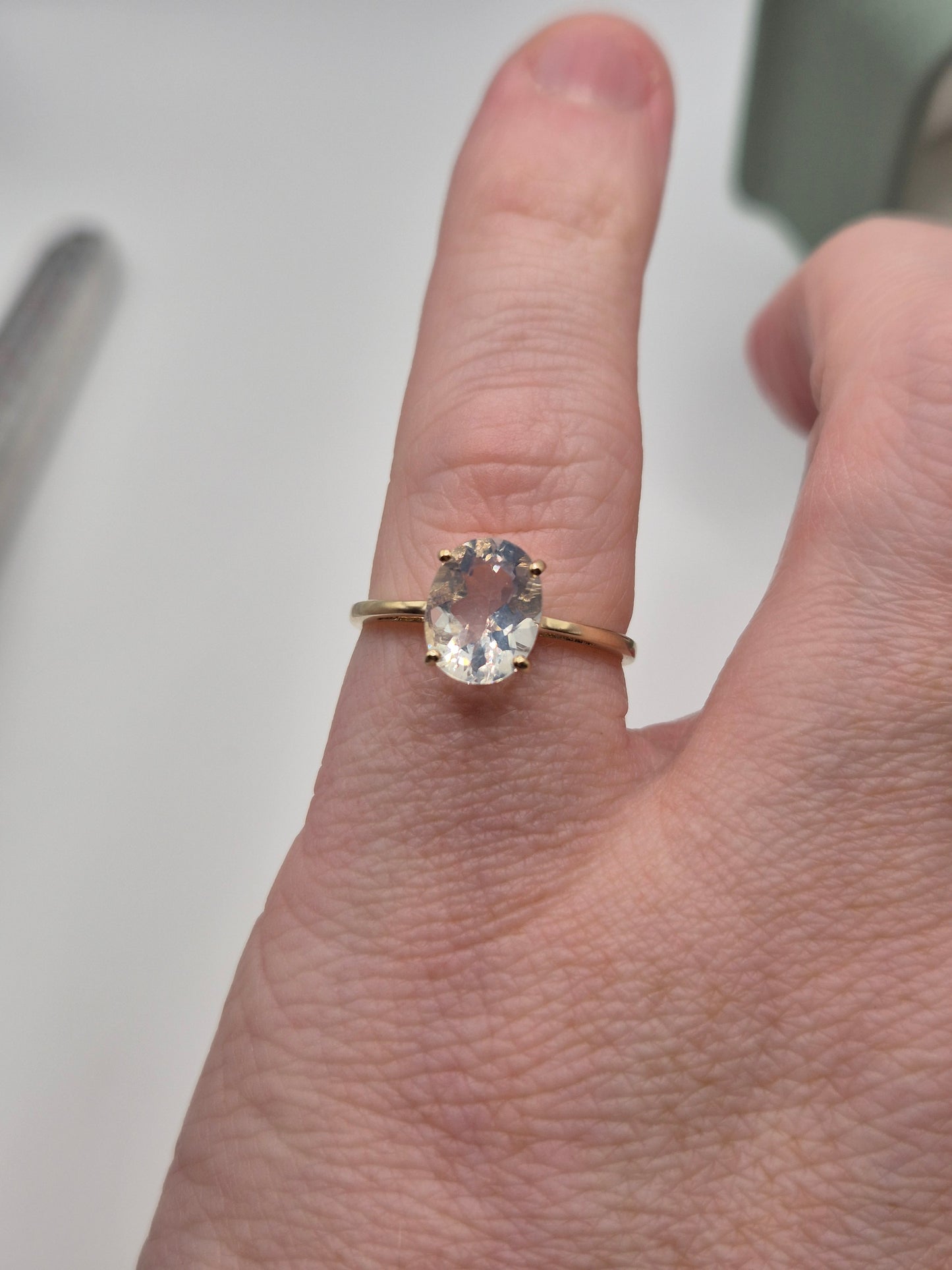 9ct gold kunzite ring