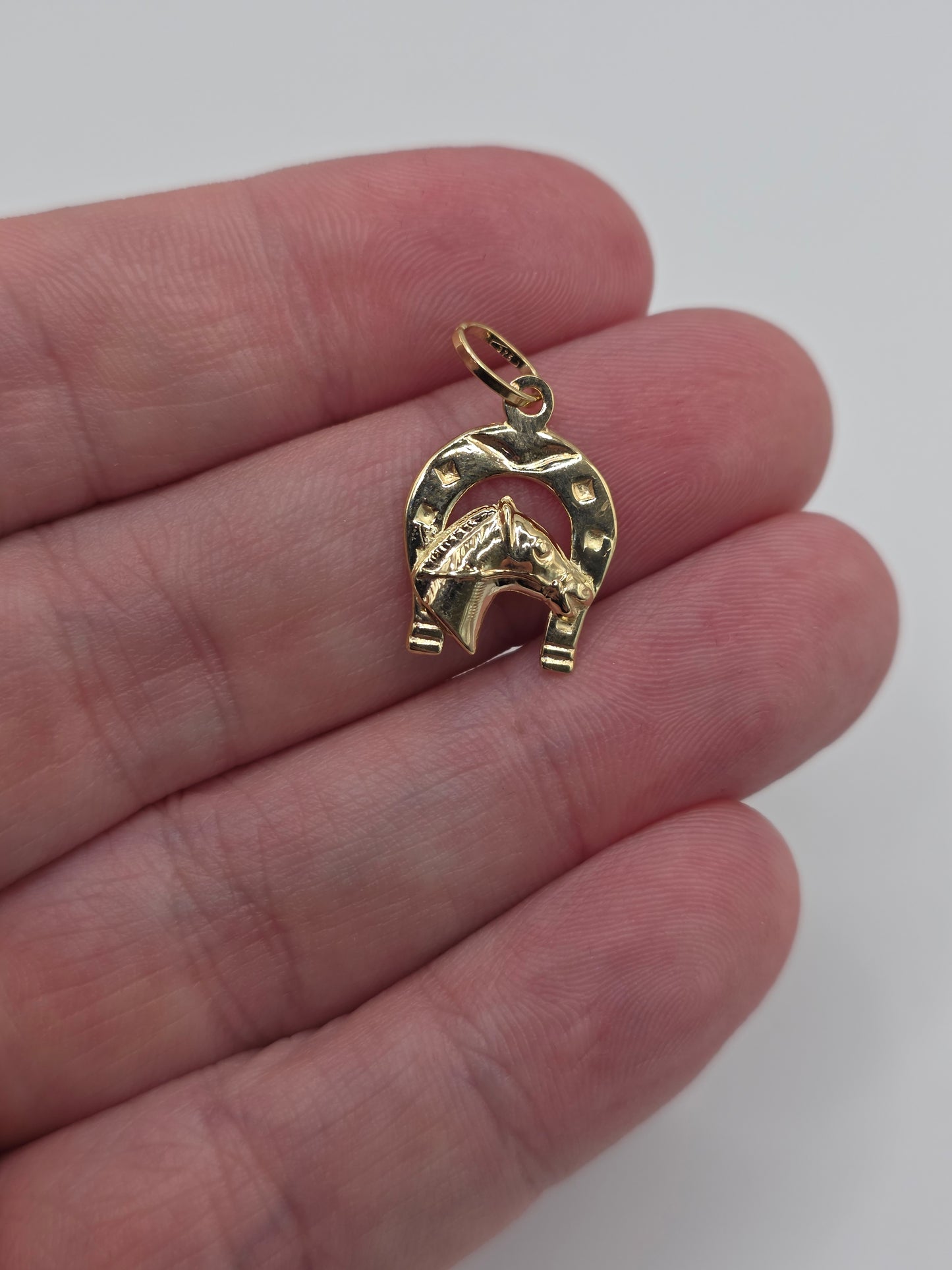 9ct gold horse shoe pendant