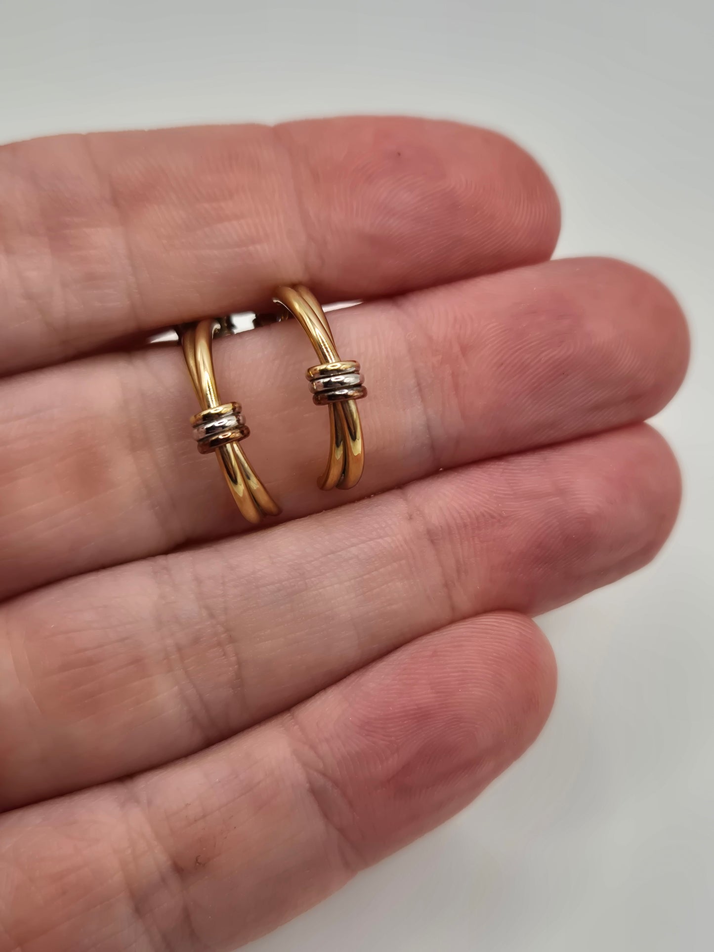 9ct tri gold earrings