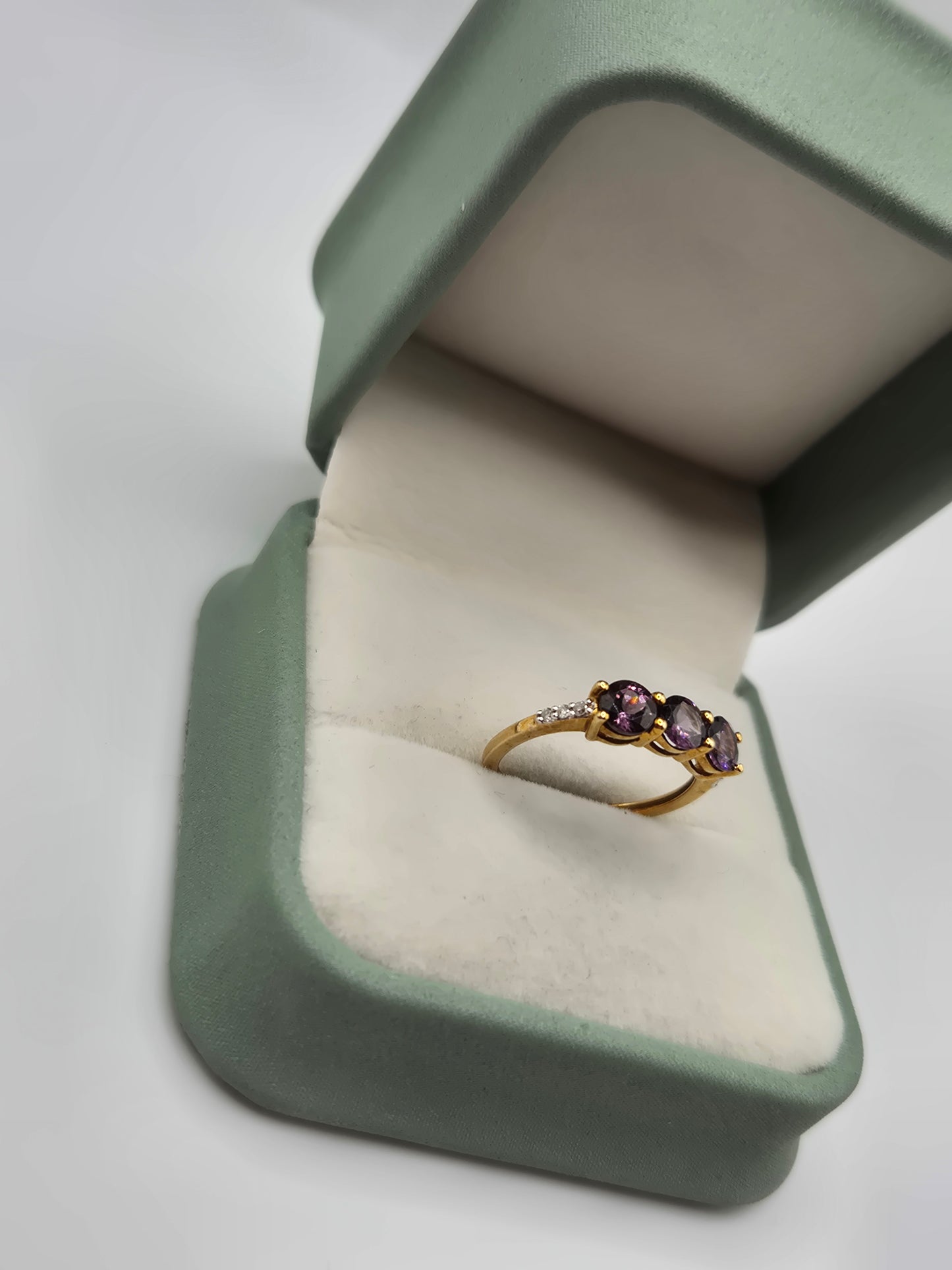 9ct rose gold amethyst ring