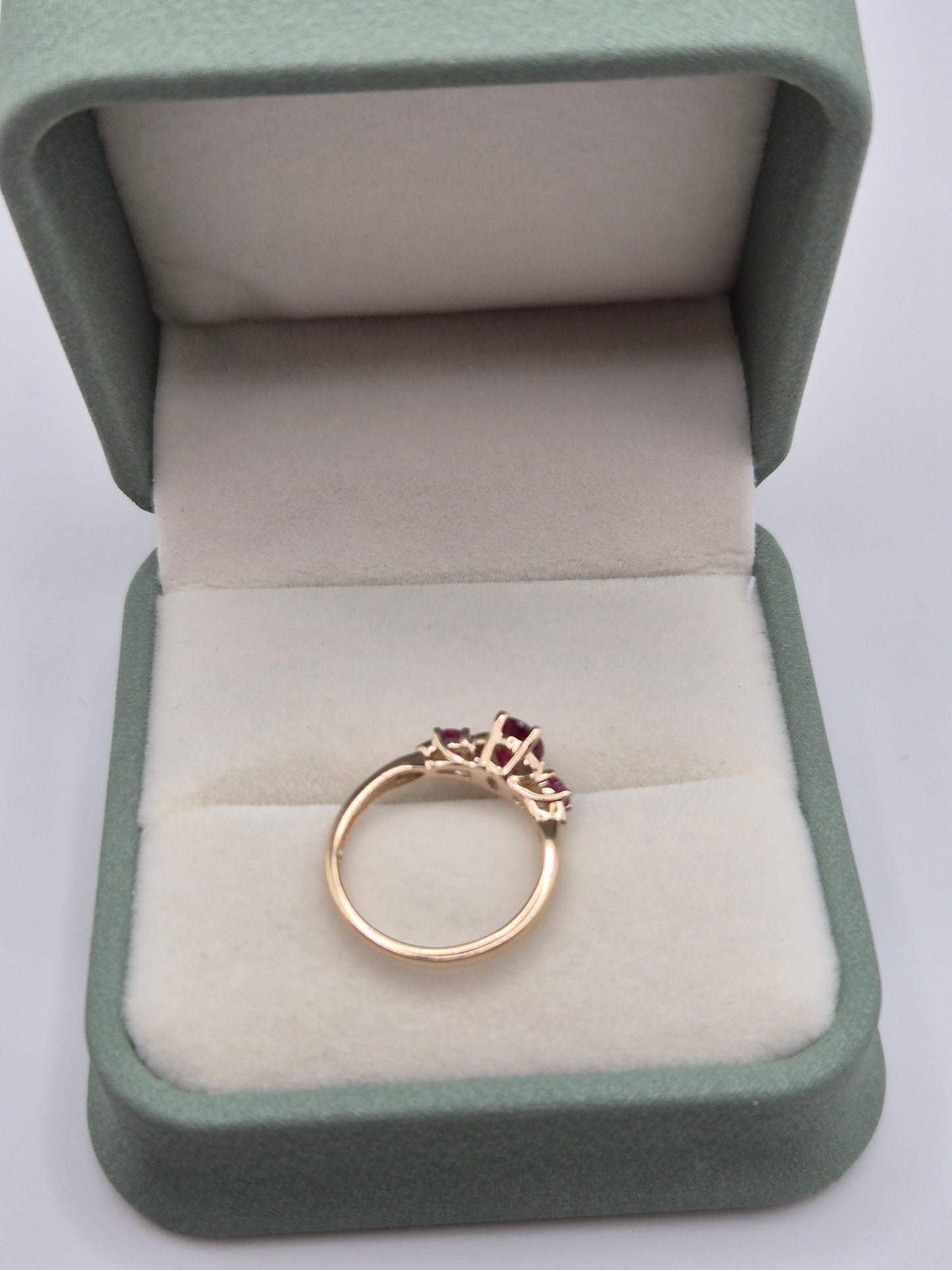 9ct gold ruby and diamond ring
