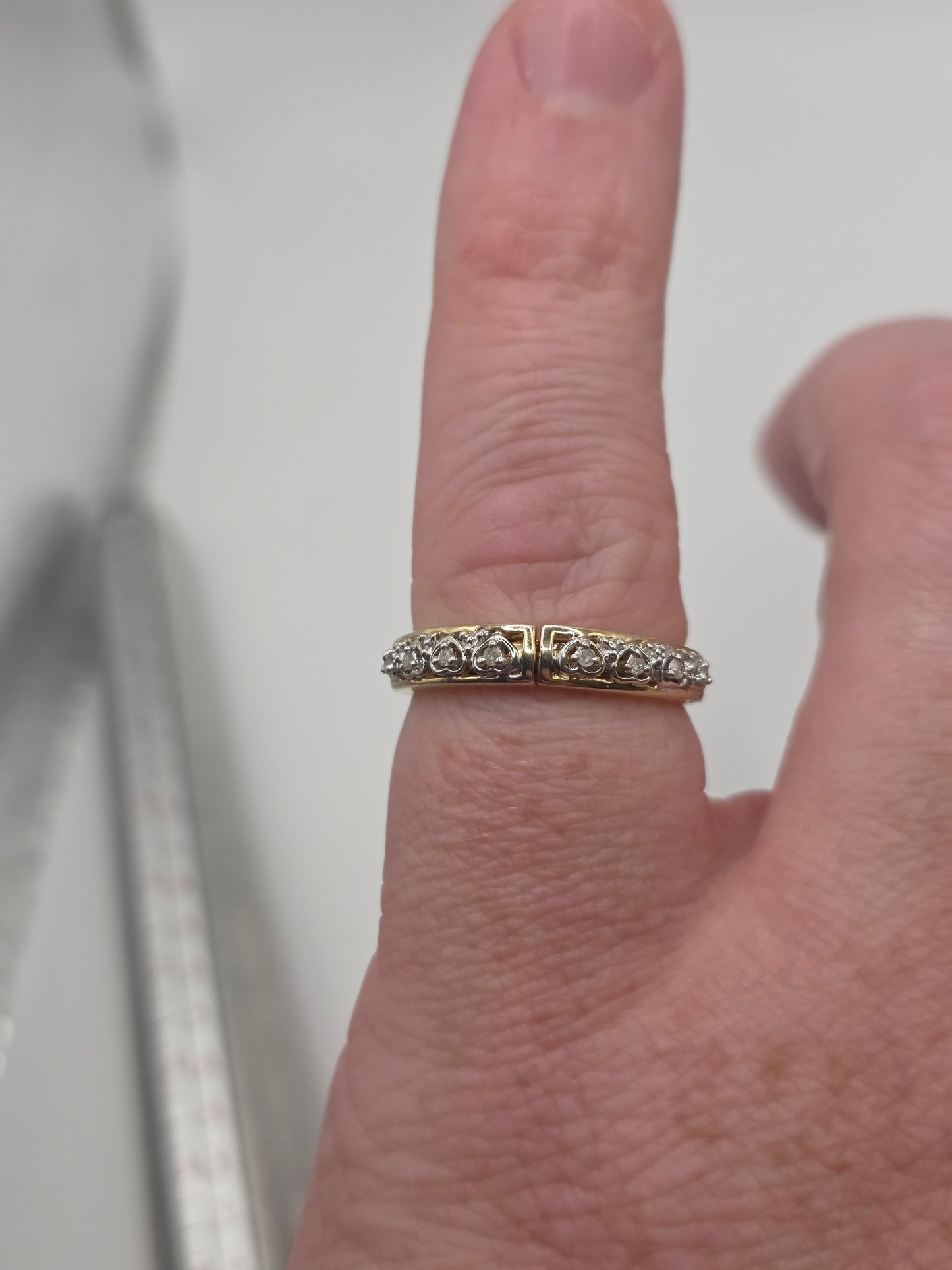 9ct gold i love you diamond half eternity ring