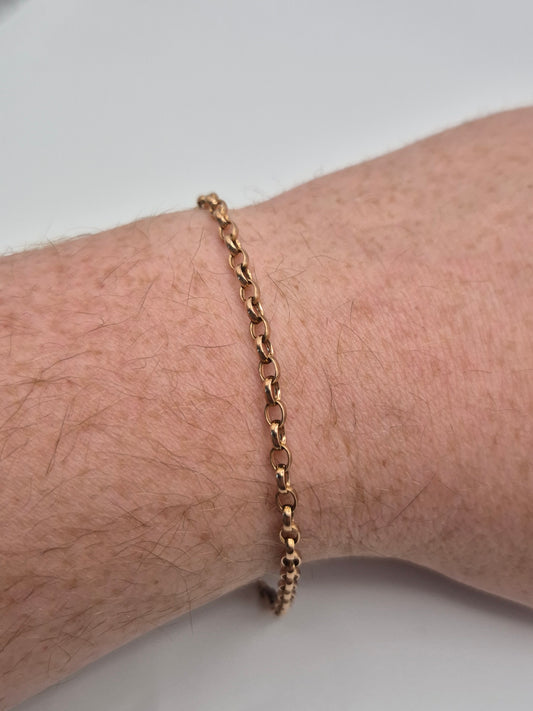 9ct rose gold belcher bracelet