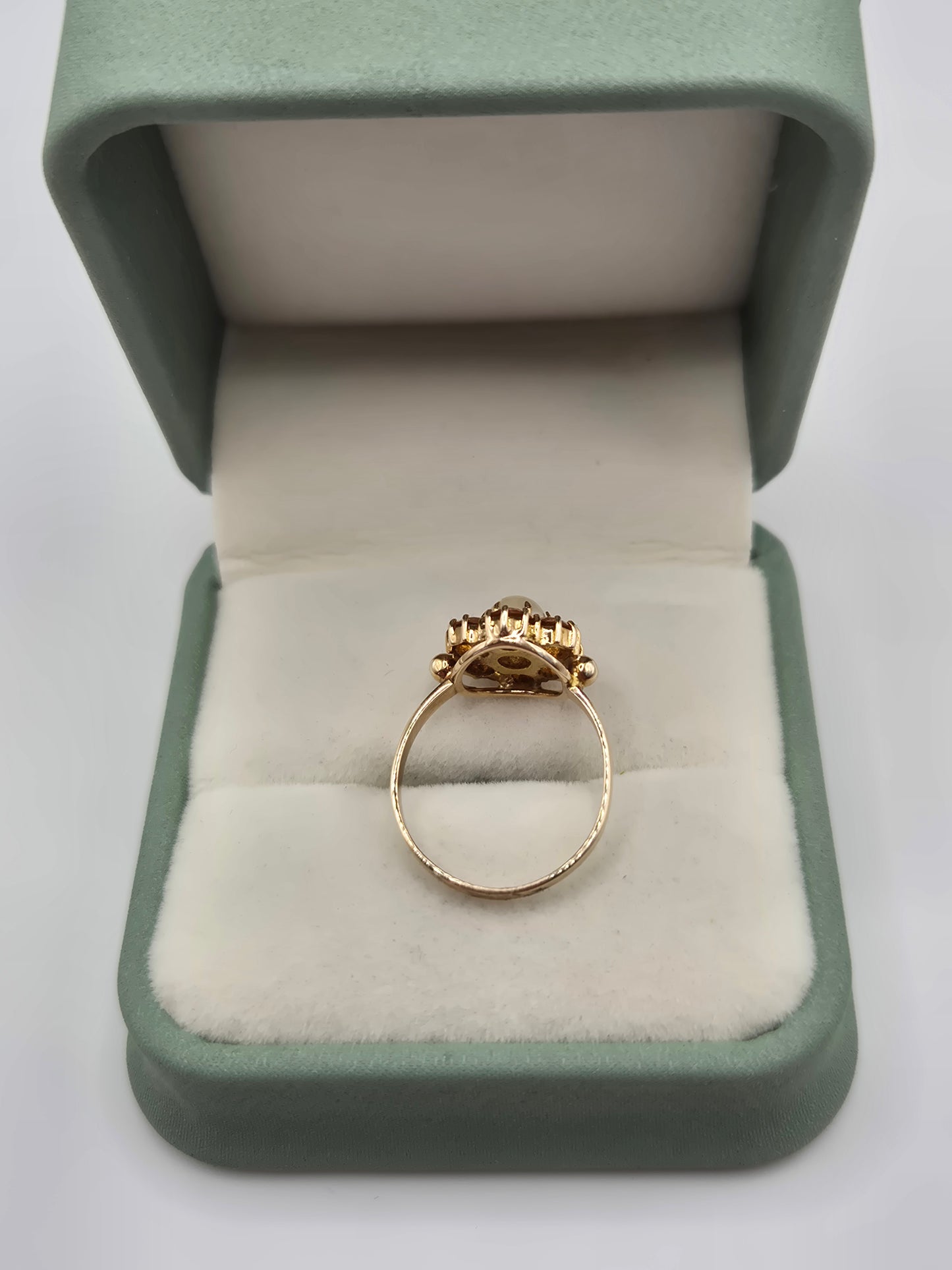 9ct gold pearl and citrine ring
