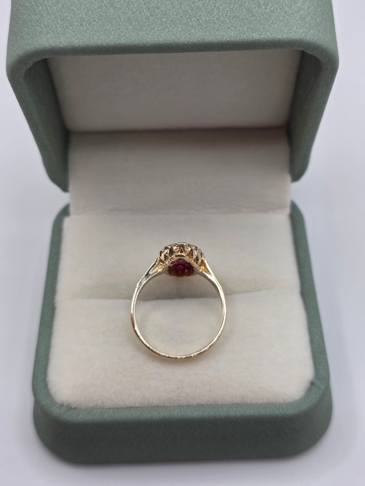 9ct gold ruby navette ring