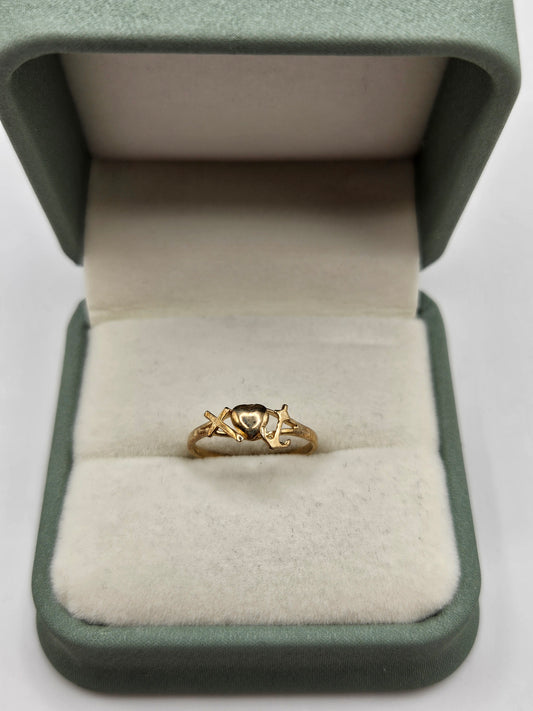 9ct gold hope, faith and charity ring