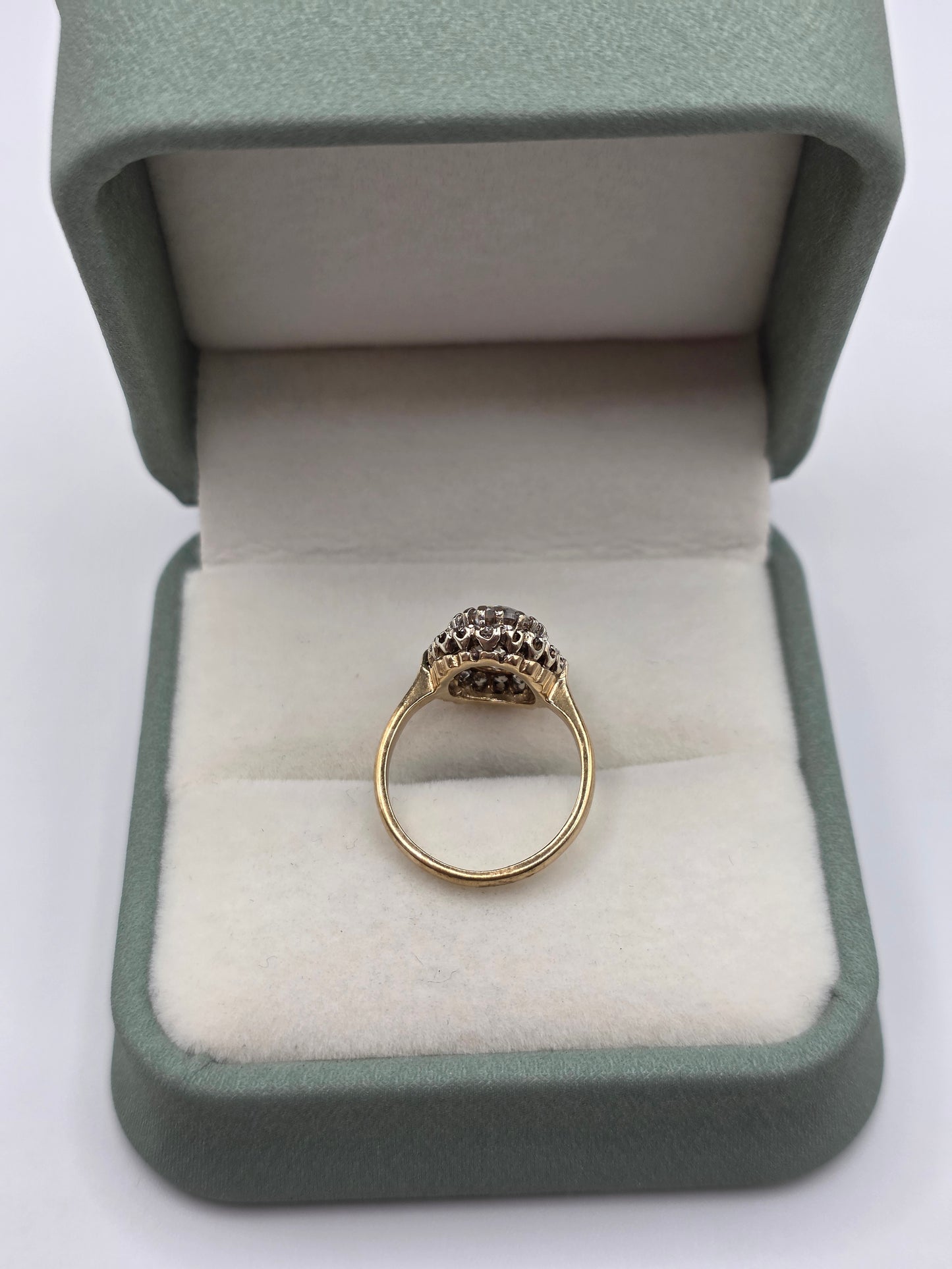 9ct gold morganite and zircon ring