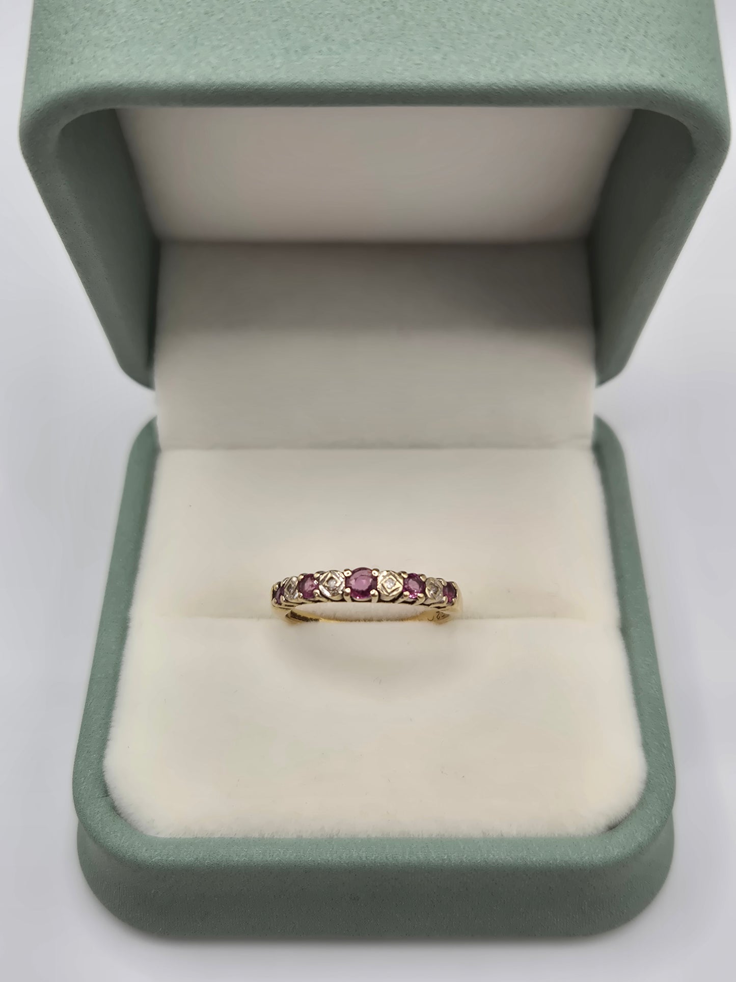 9ct gold ruby and diamond ring