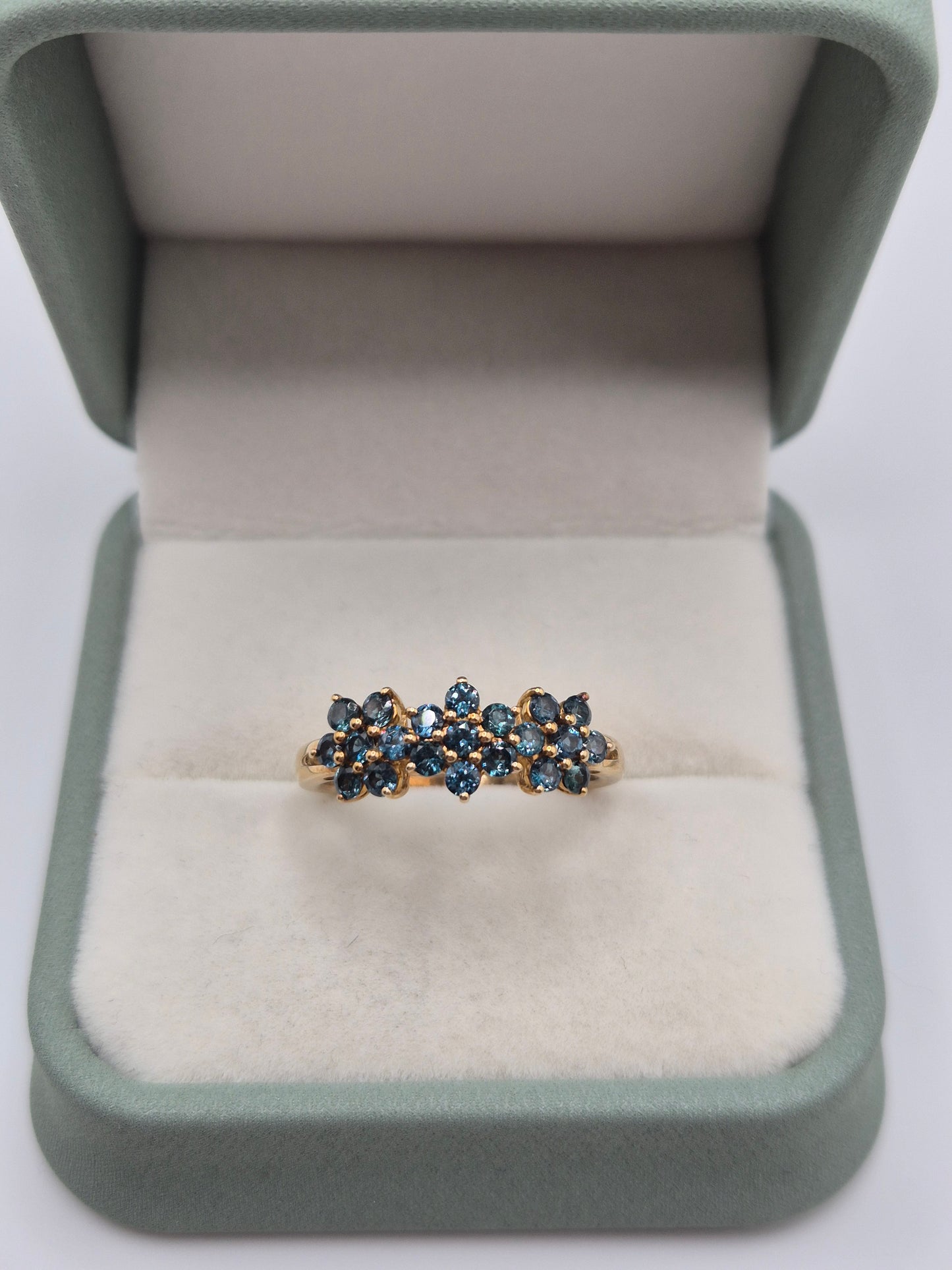 9ct gold london blue topaz ring
