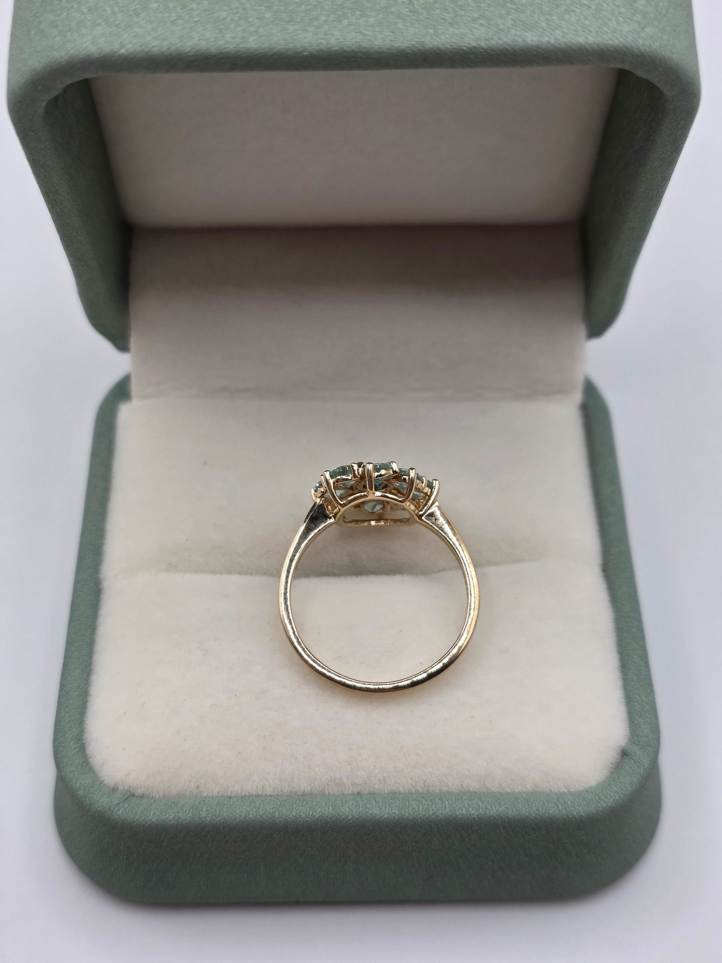 9ct gold sapphire and tourmaline ring
