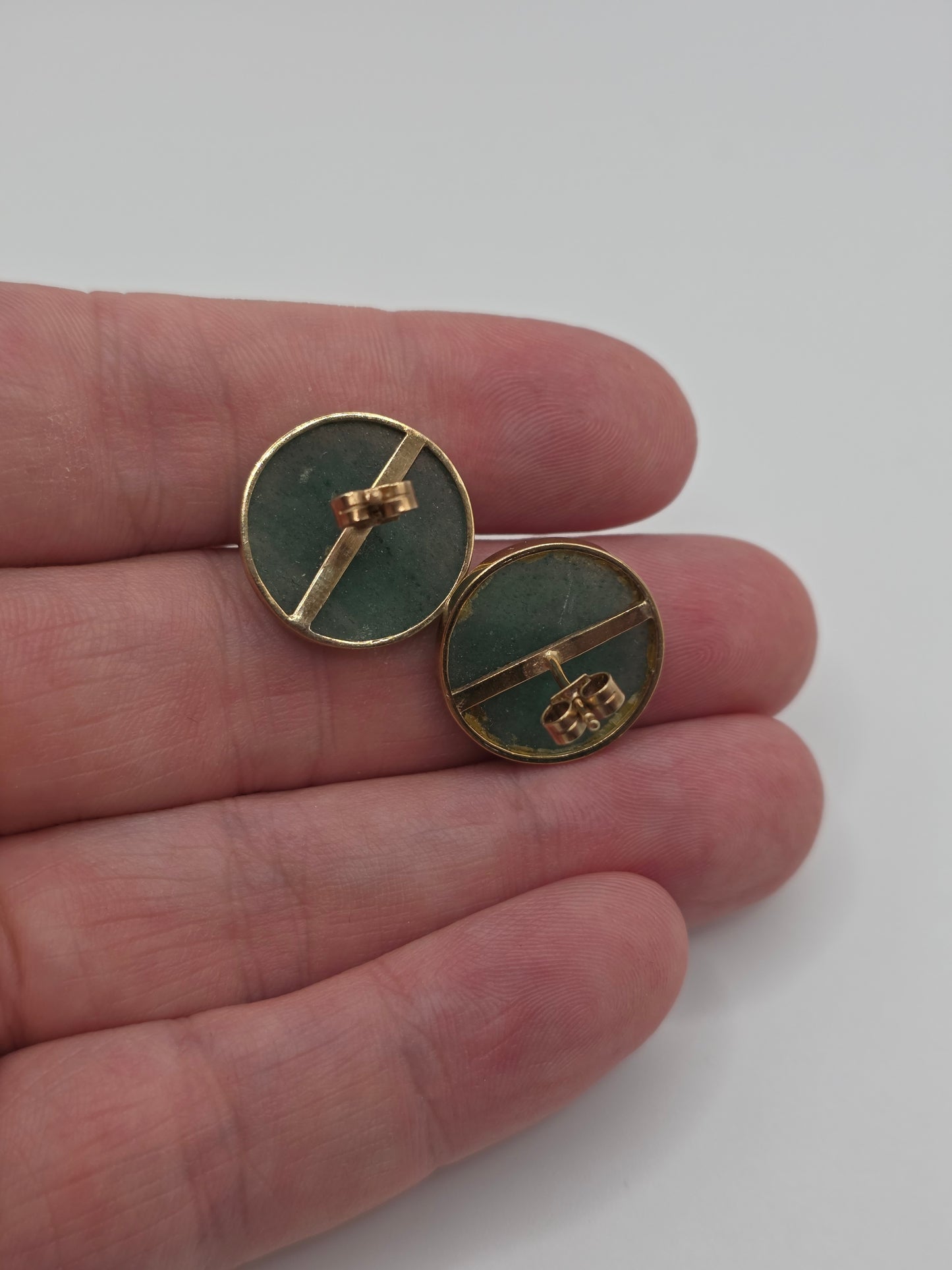 9ct gold aventurine earrings