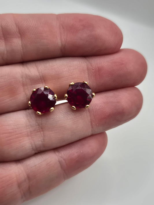 9ct gold ruby earrings
