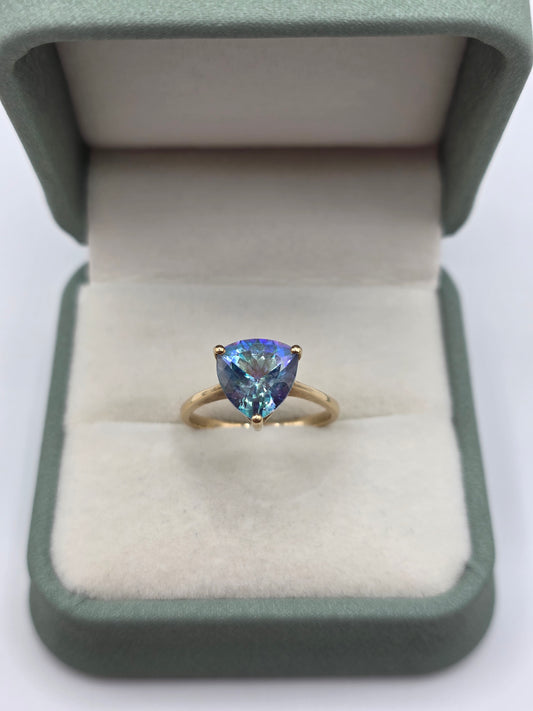 9ct gold coated topaz ring