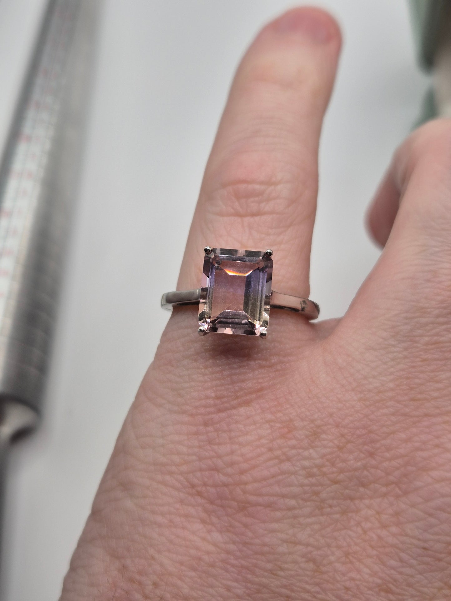 9ct white gold ametrine ring
