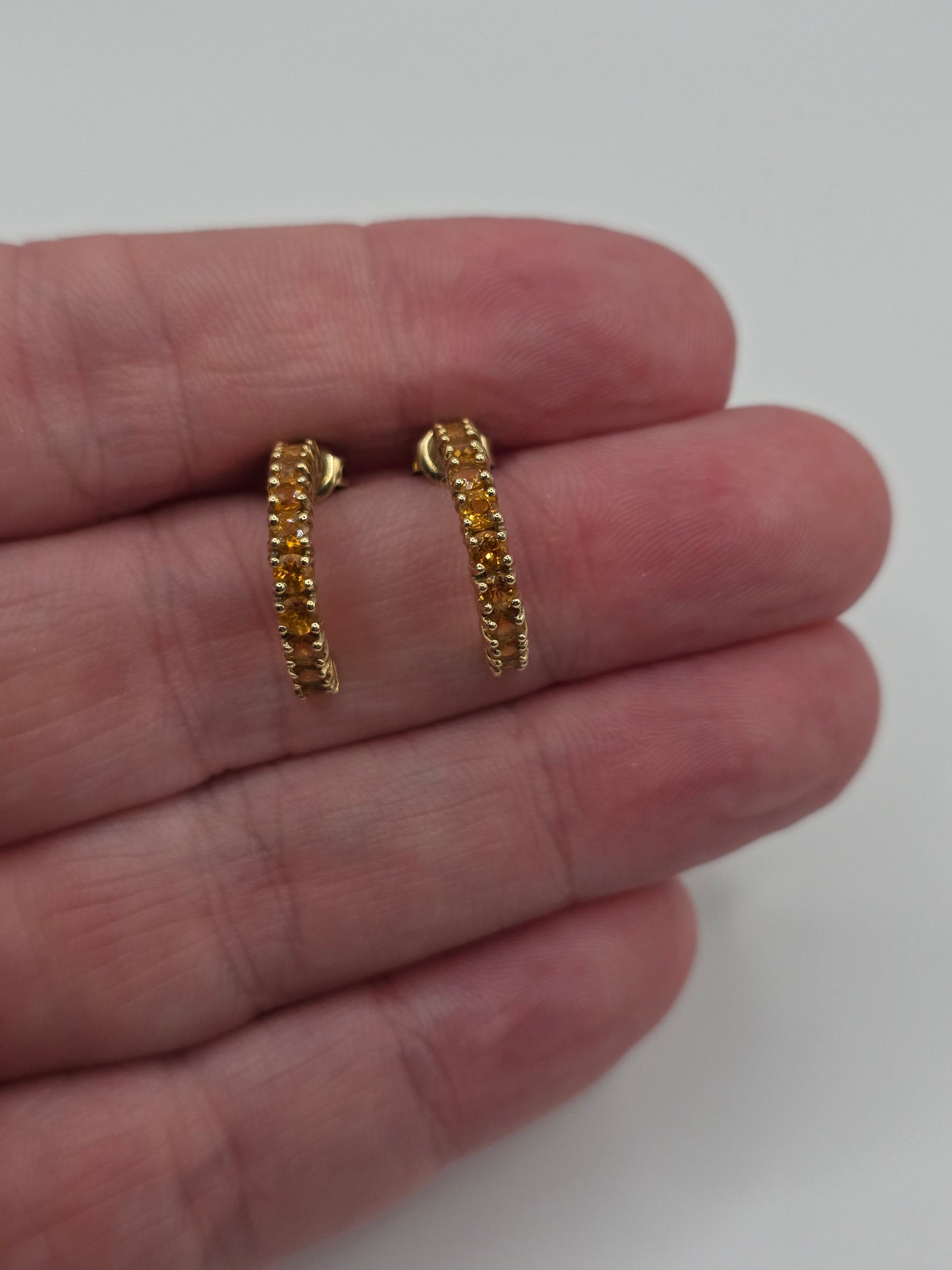 9ct gold citrine earrings