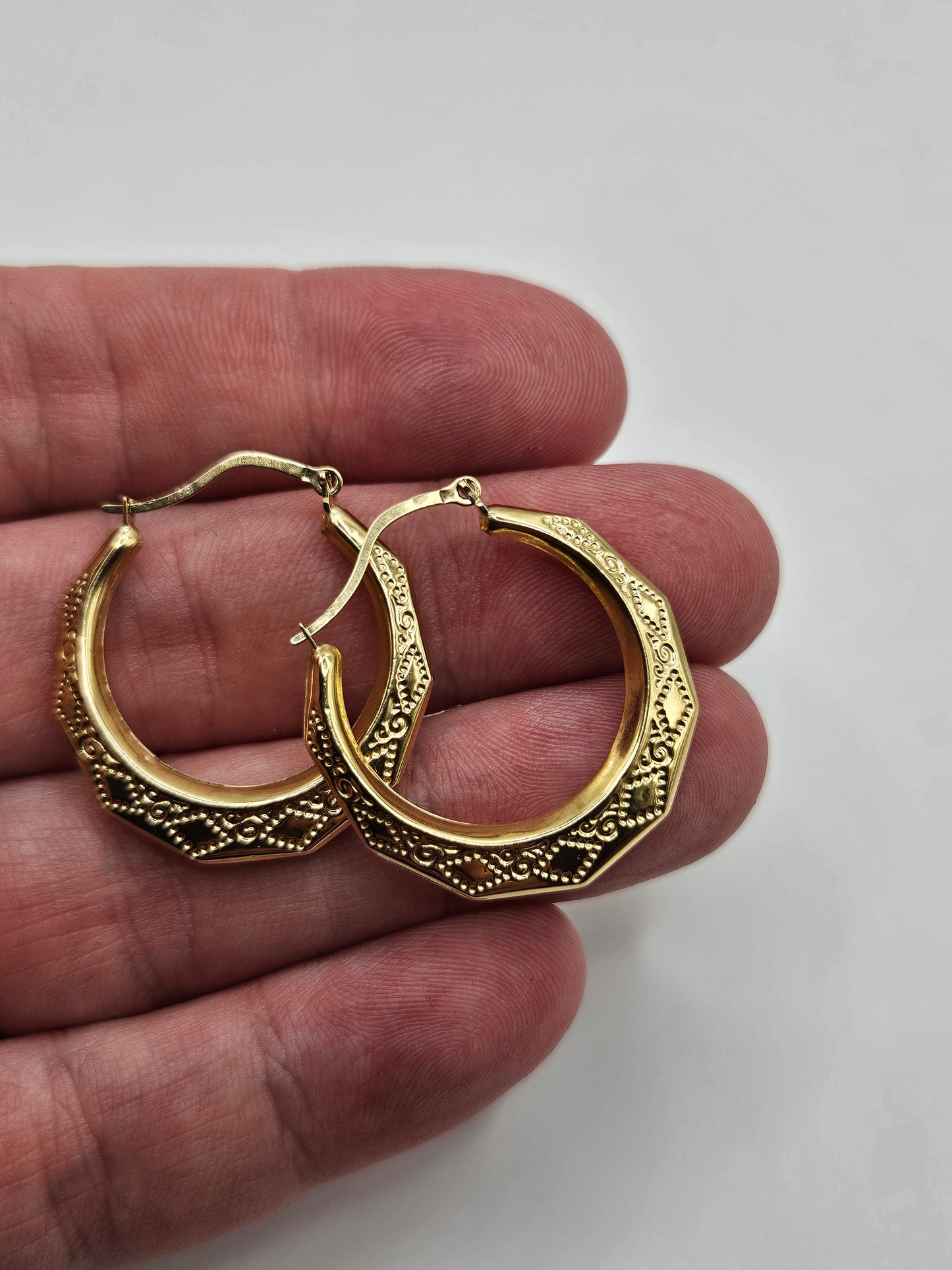 9ct gold creole earrings