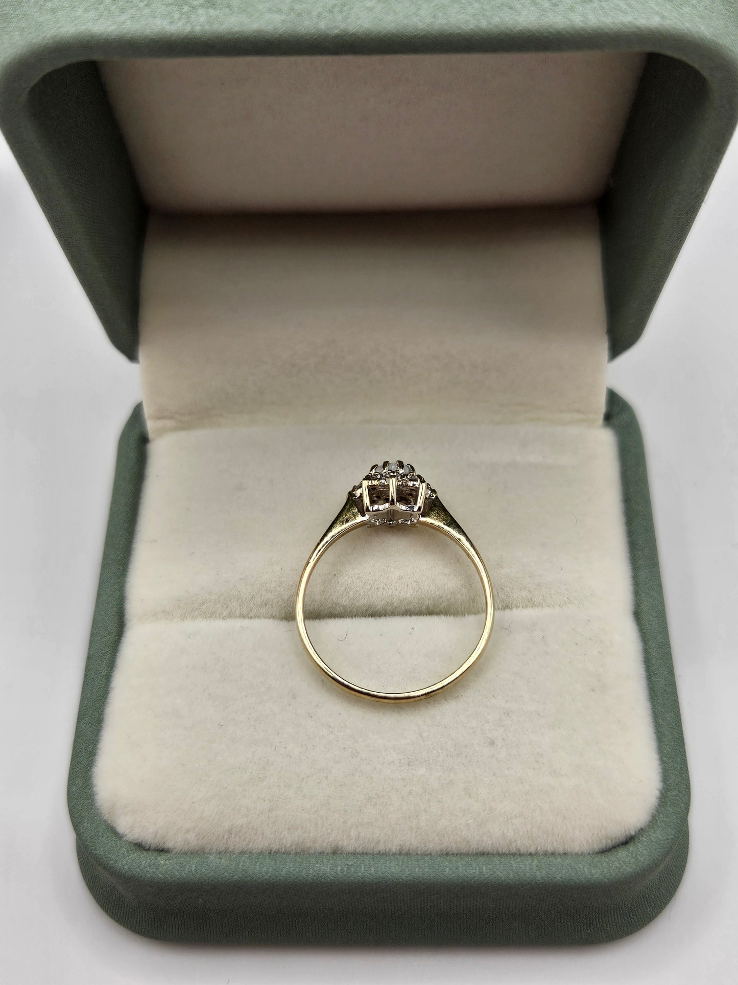 9ct gold opal and cz ring