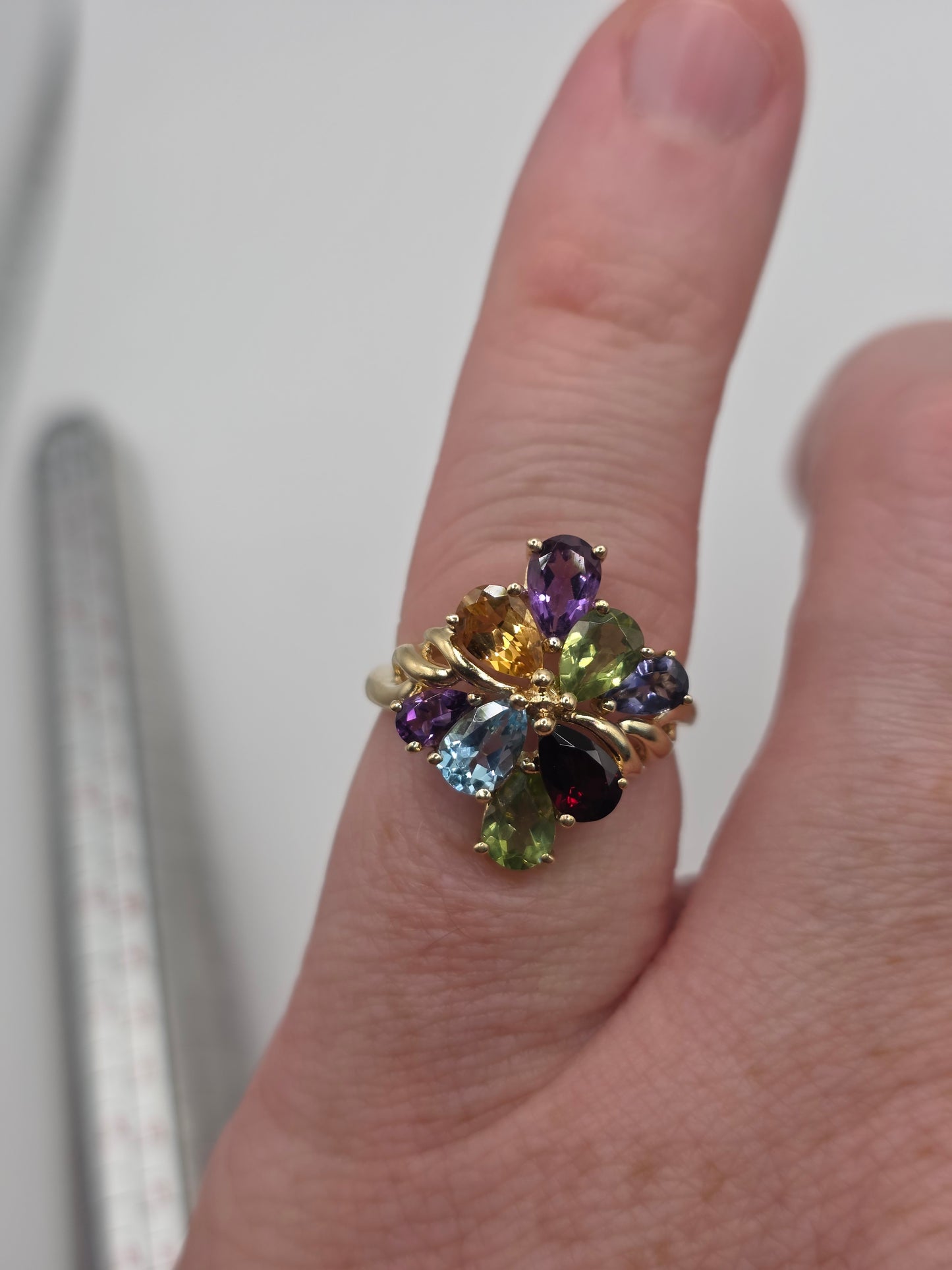 9ct gold multigem ring