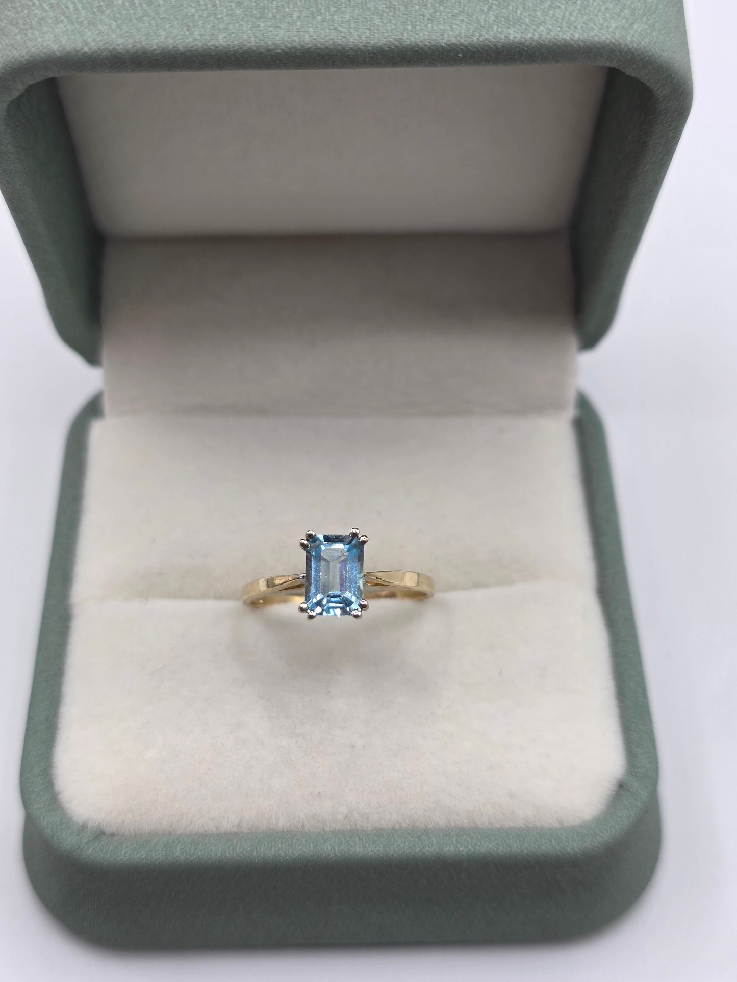 9ct gold blue topaz ring