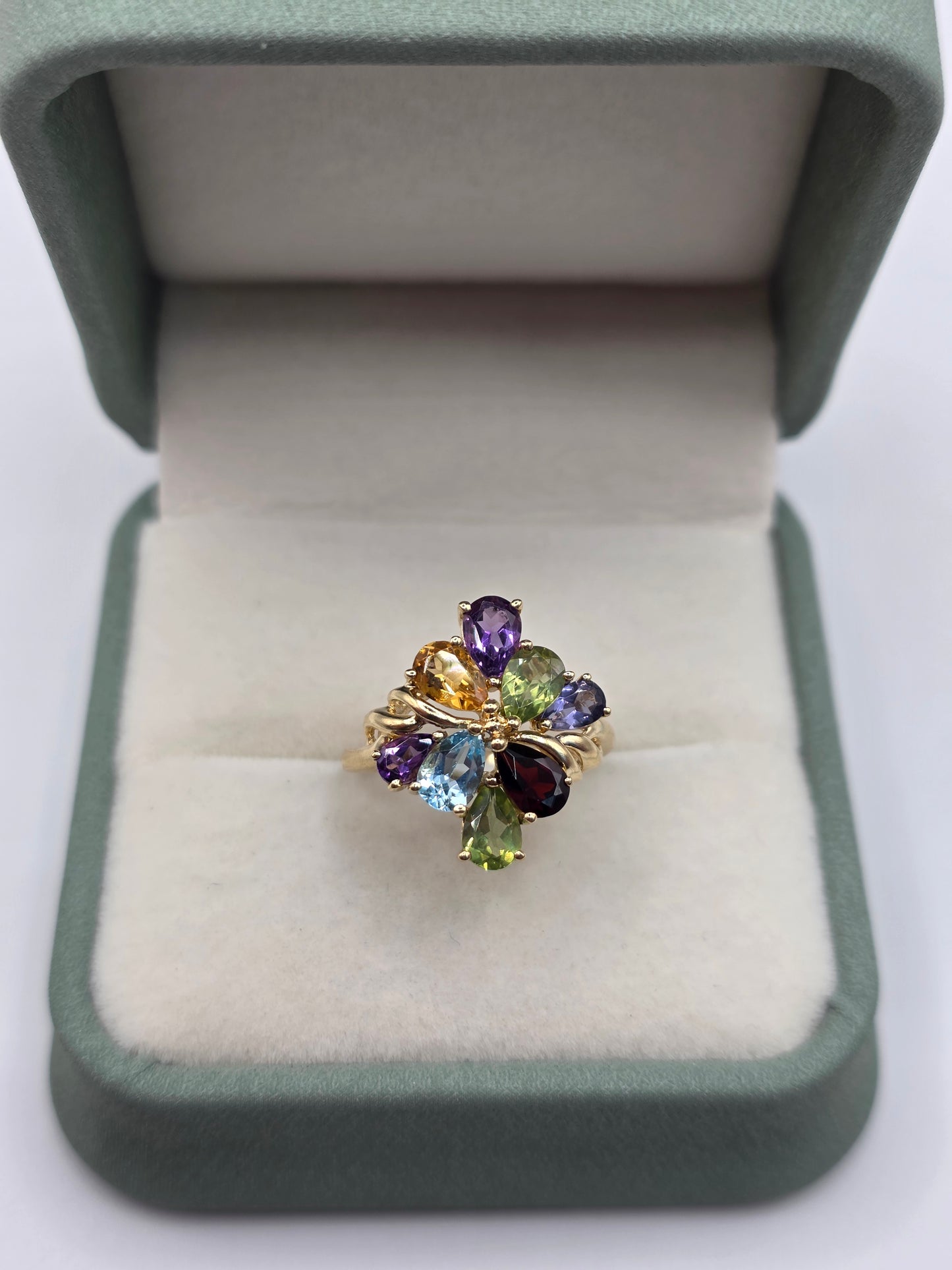 9ct gold multigem ring