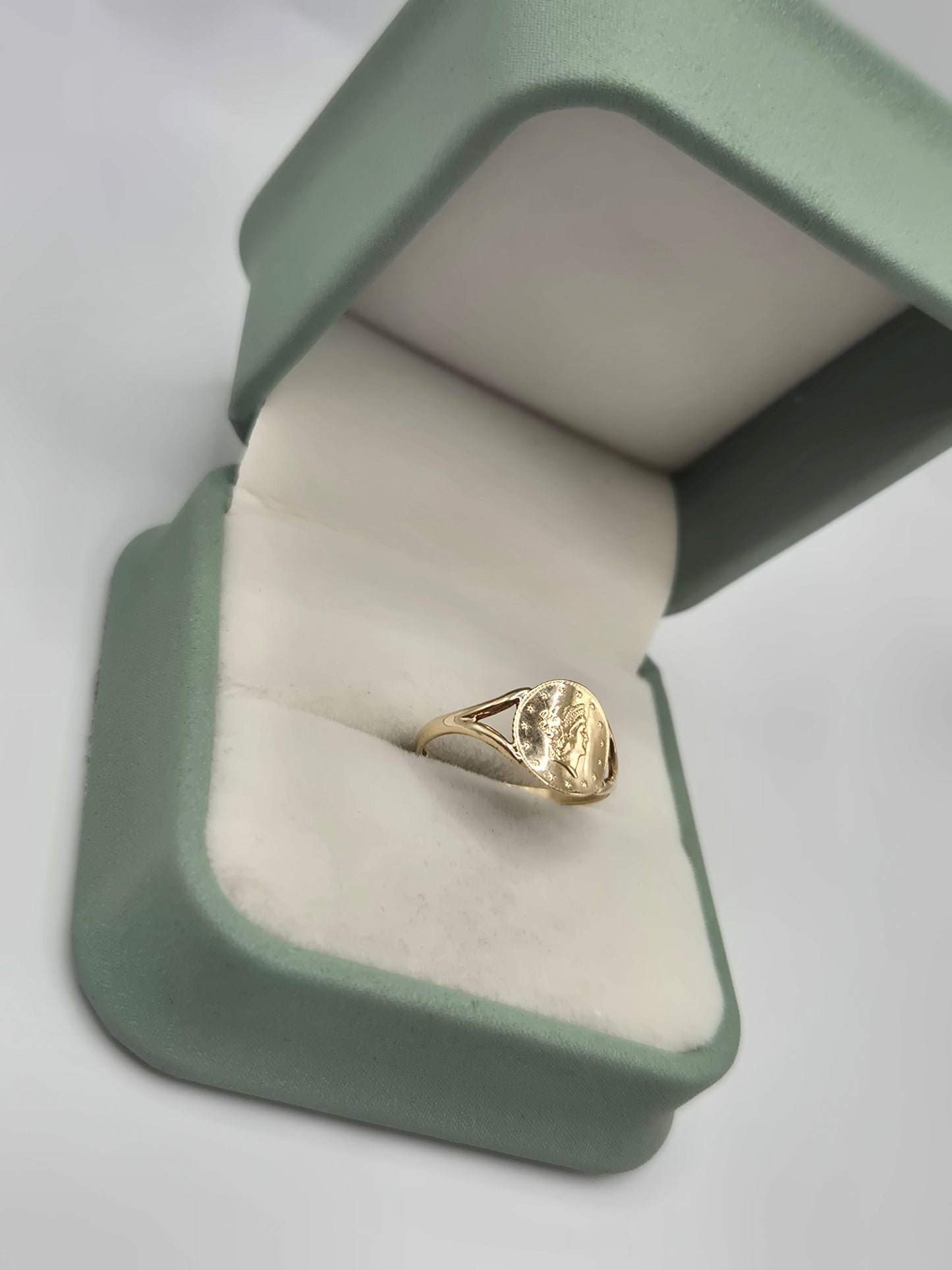 9ct gold coin ring