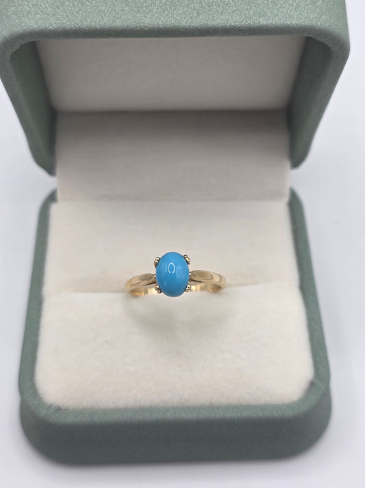 9ct gold turquoise ring