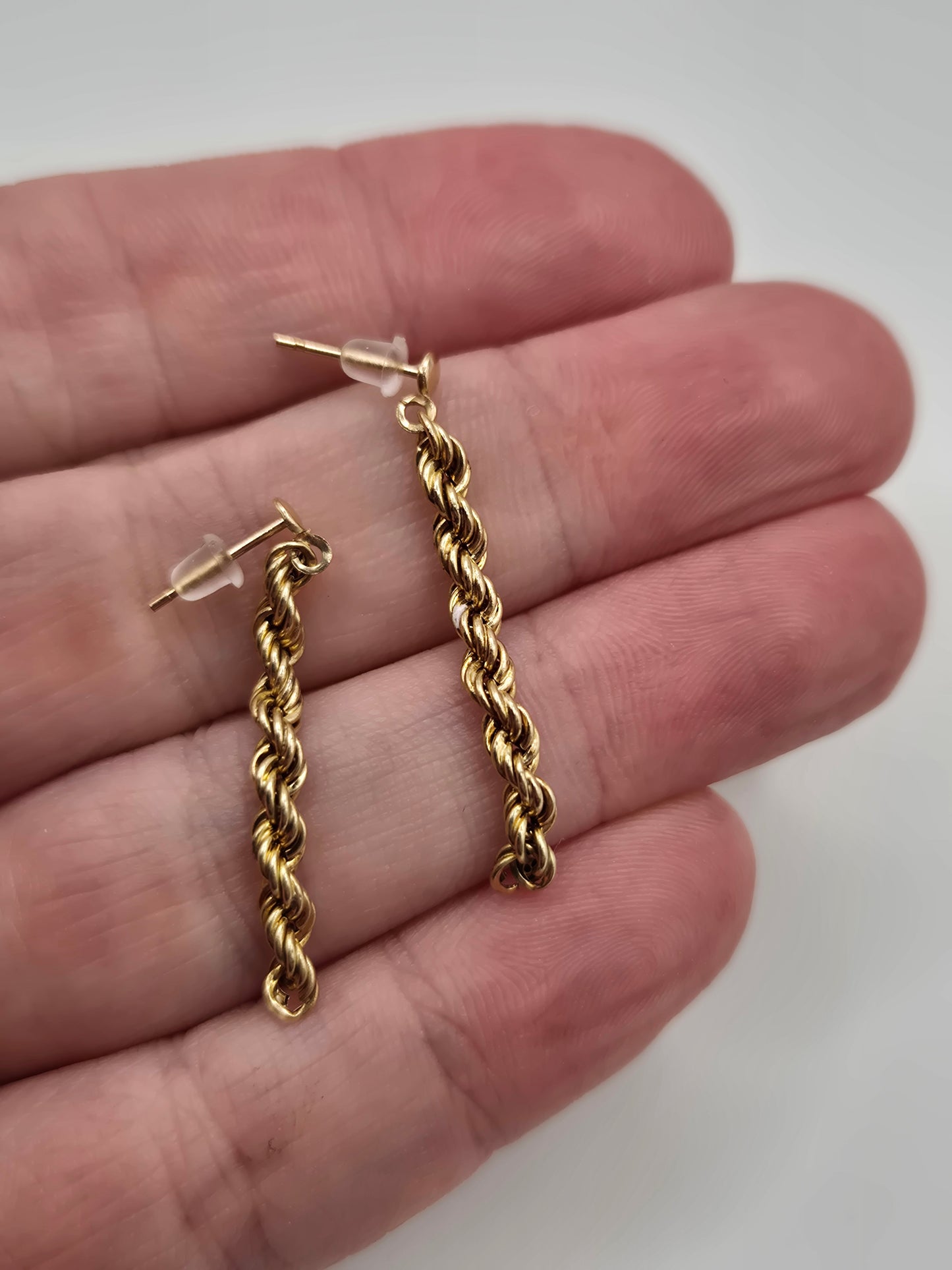 9ct gold rope earrings