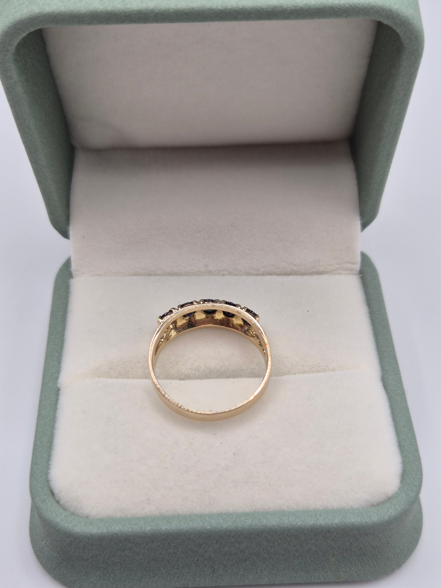 9ct gold sapphire half eternity ring