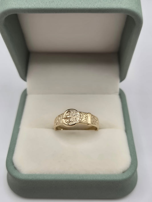 9ct gold buckle ring