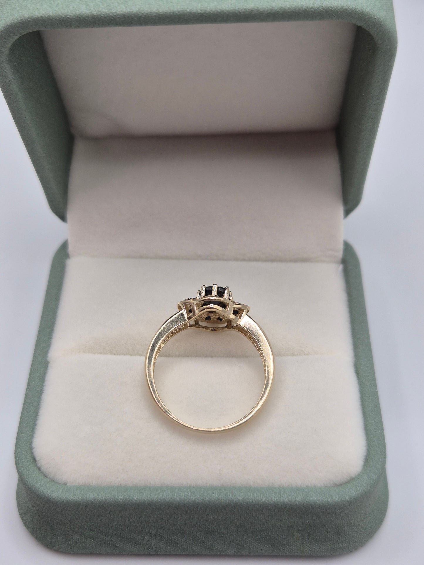 9ct gold black diamond ring