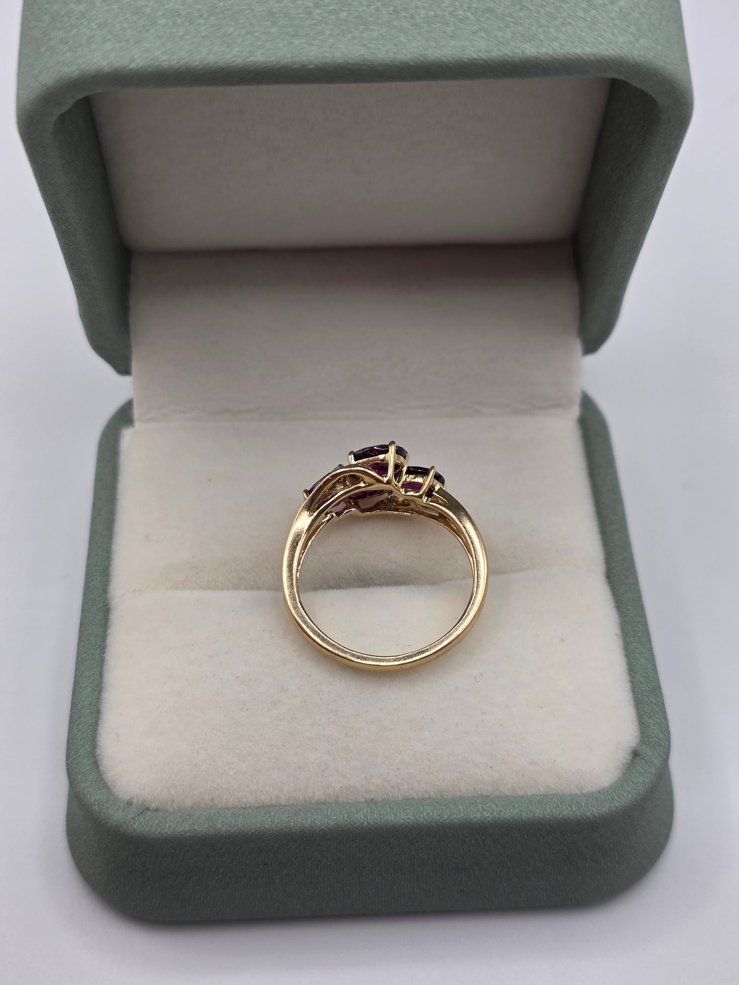 9ct gold tourmaline and diamond ring