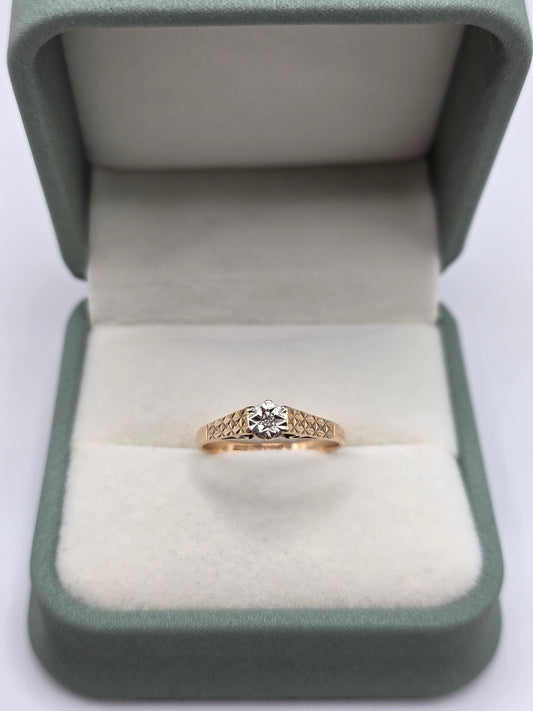 9ct rose gold diamond ring