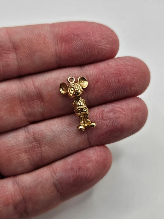 Heavy 9ct gold mickey mouse charm