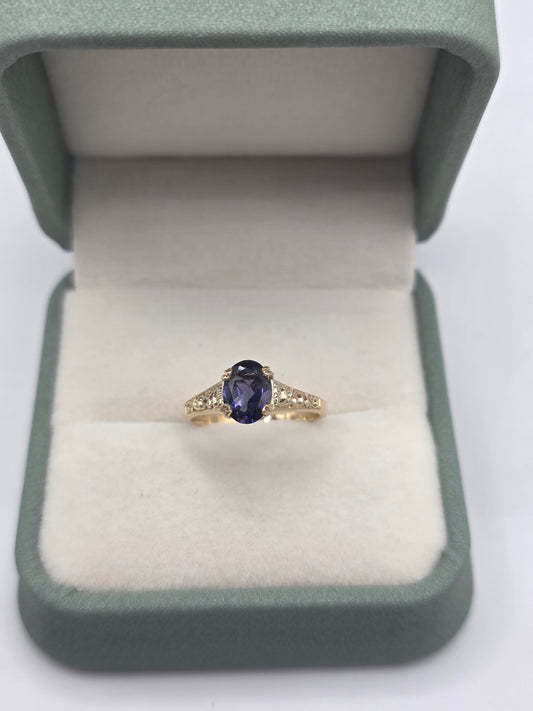 9ct gold iolite ring