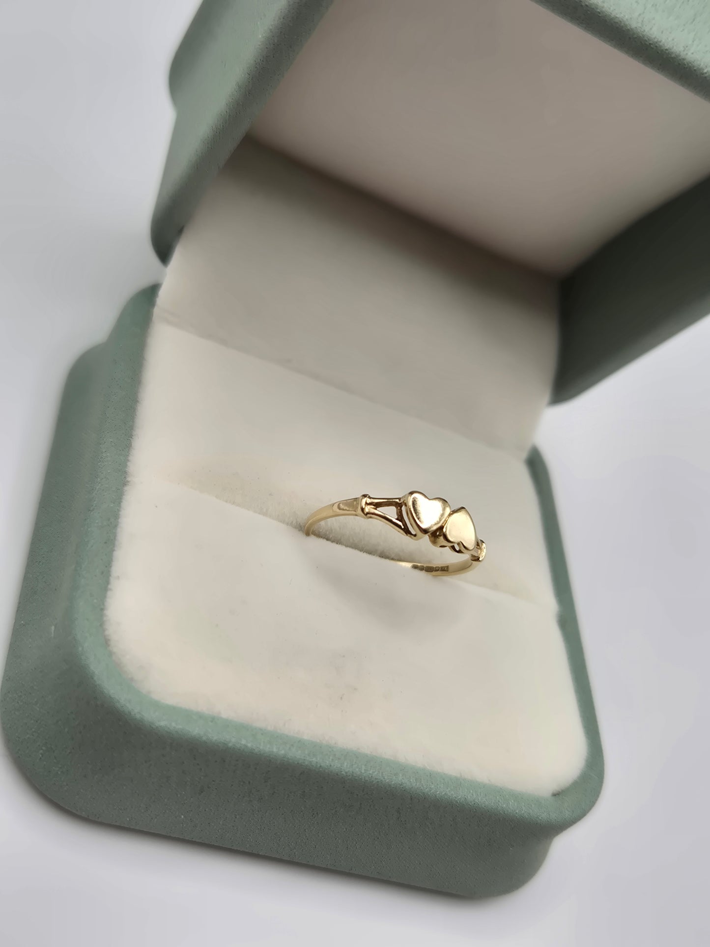 9ct gold double heart ring