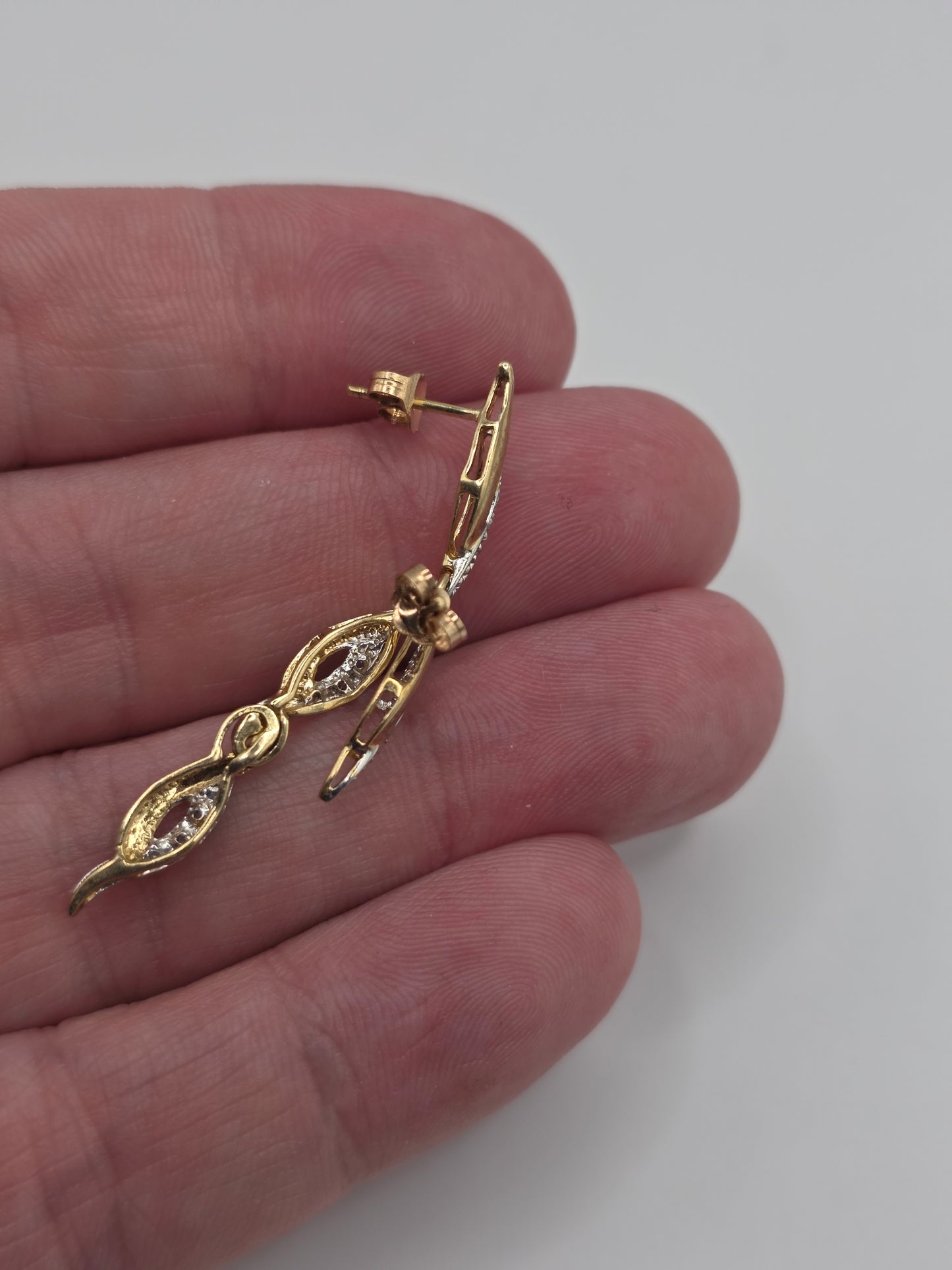 9ct gold diamond earrings