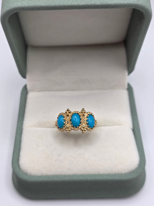 9ct gold turquoise ring