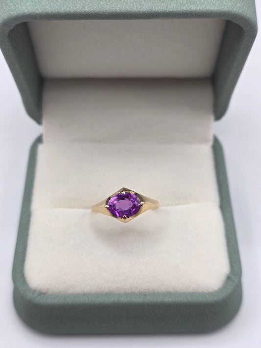 9ct gold amethyst ring