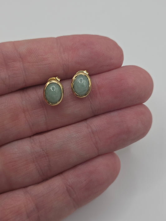 9ct gold jade earrings