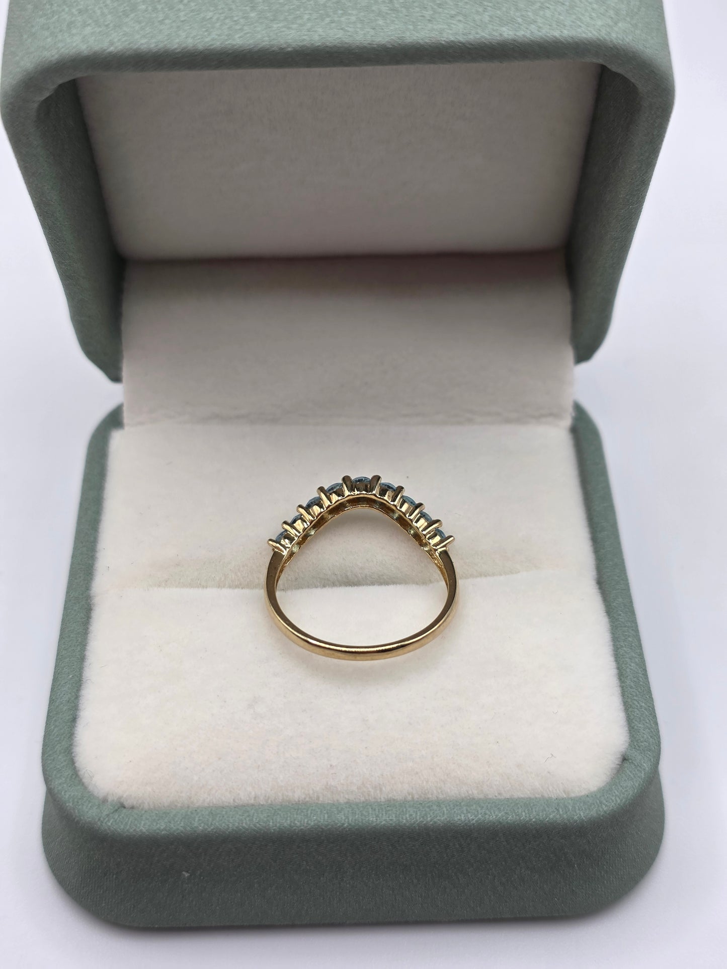 9ct gold topaz wishbone ring