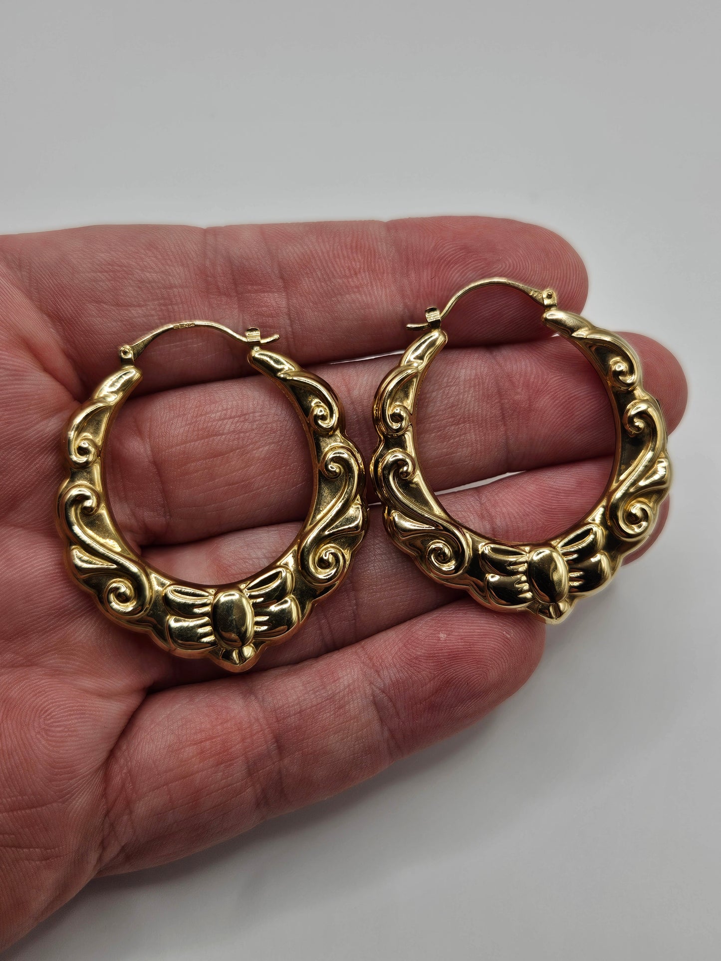 9ct gold creole earrings