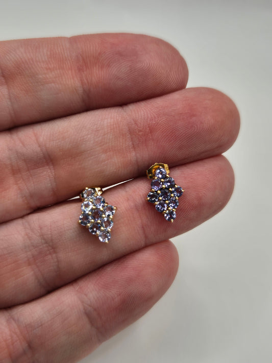 9ct gold tanzanite earrings